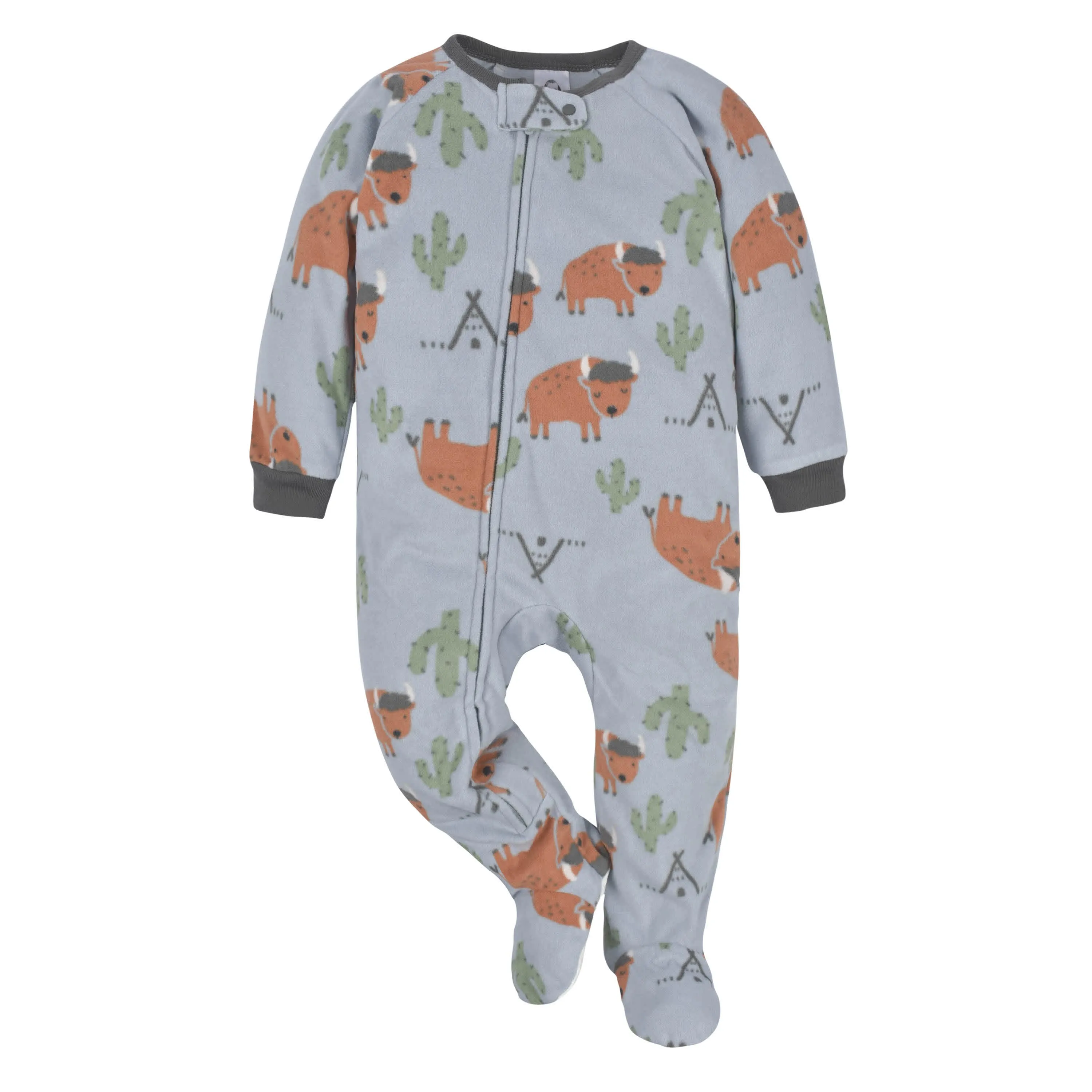 2-Pack Baby & Toddler Boys Gray Buffalo Fleece Pajamas