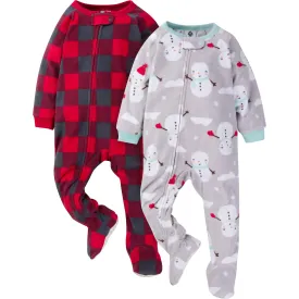 2-Pack Baby & Toddler Neutral Frosty Fleece Pajamas