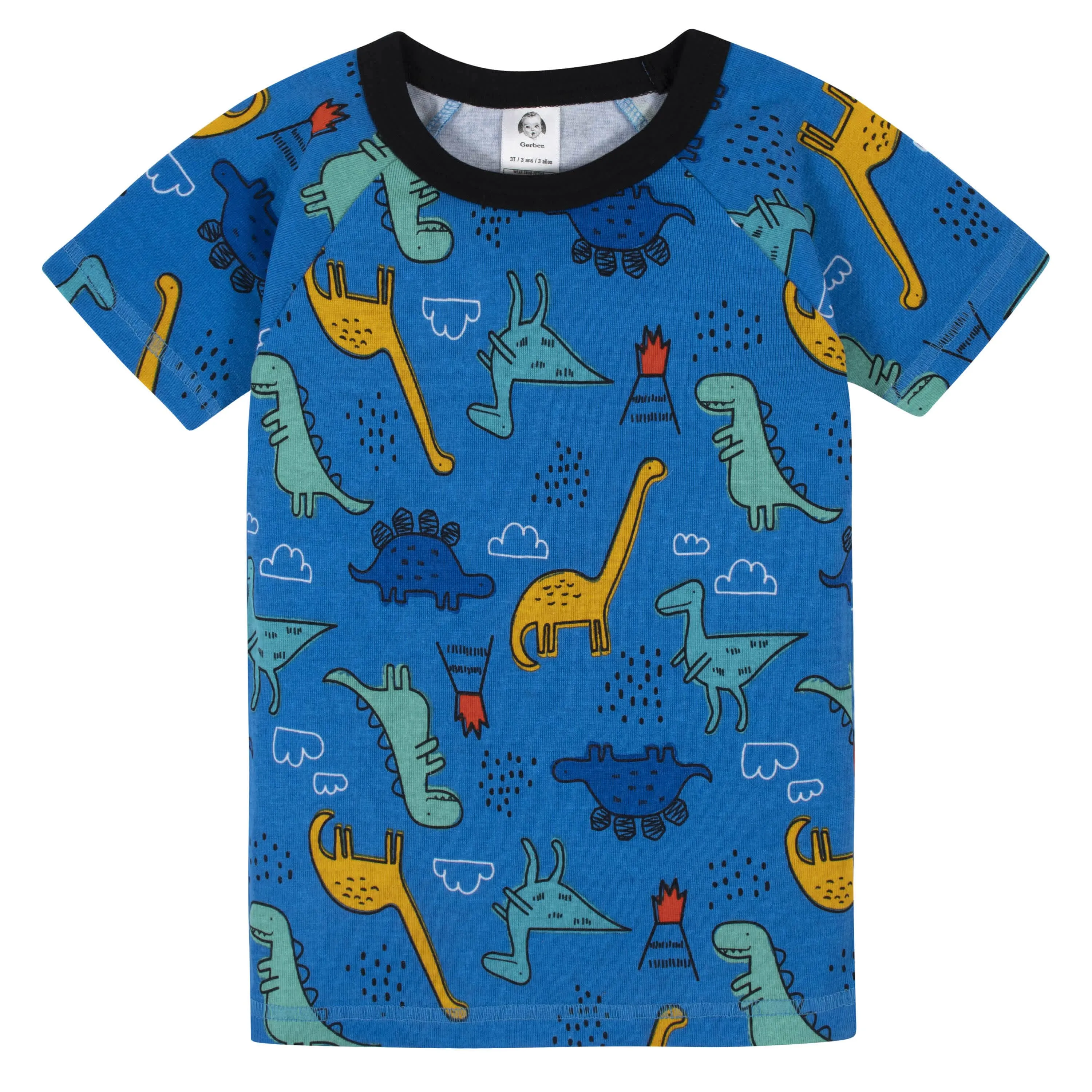 4-Piece Boys Dinosaur Snug Fit Cotton Pajamas