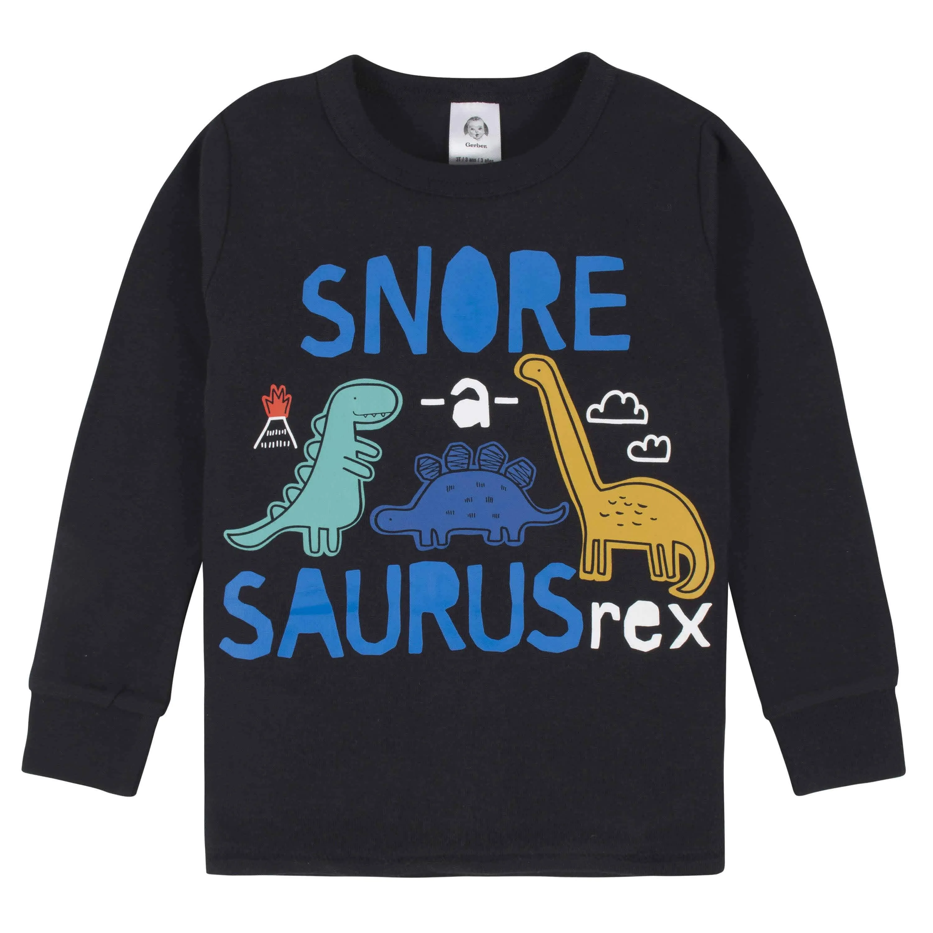 4-Piece Boys Dinosaur Snug Fit Cotton Pajamas