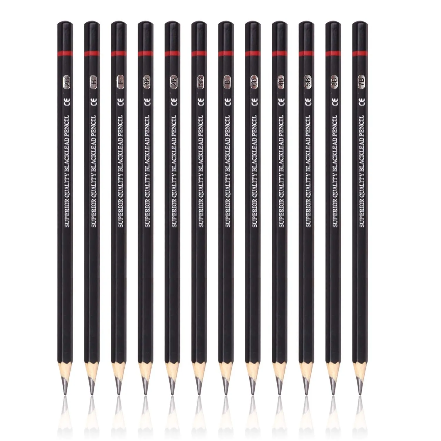 ABOUT SPACE Artist Pencil for Sketching Drawing Art Pack of 12 with Metal Case B 2B 3B 4B 5B 6B 7B 8B HB H 2H F