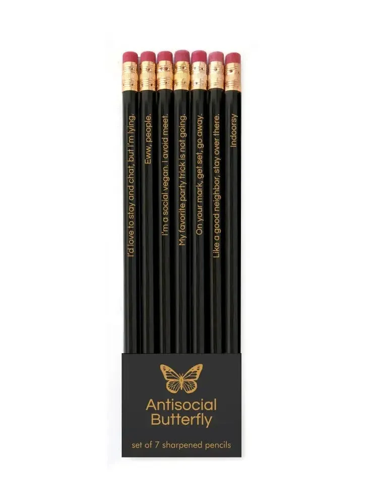 Antisocial Butterfly Pencil Set