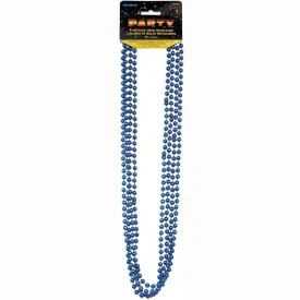 Bead Necklaces 32in 4ct, Blue Metallic