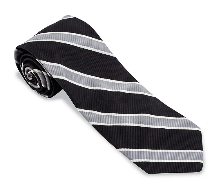 Black/Steel Crescent Stripes Necktie - F5547