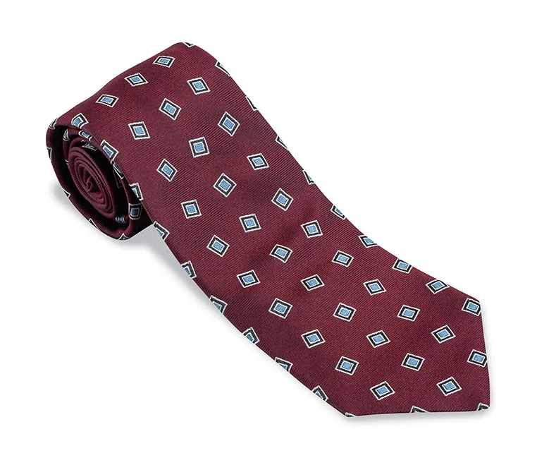 Burgundy Victoria Medallions Necktie - F5574