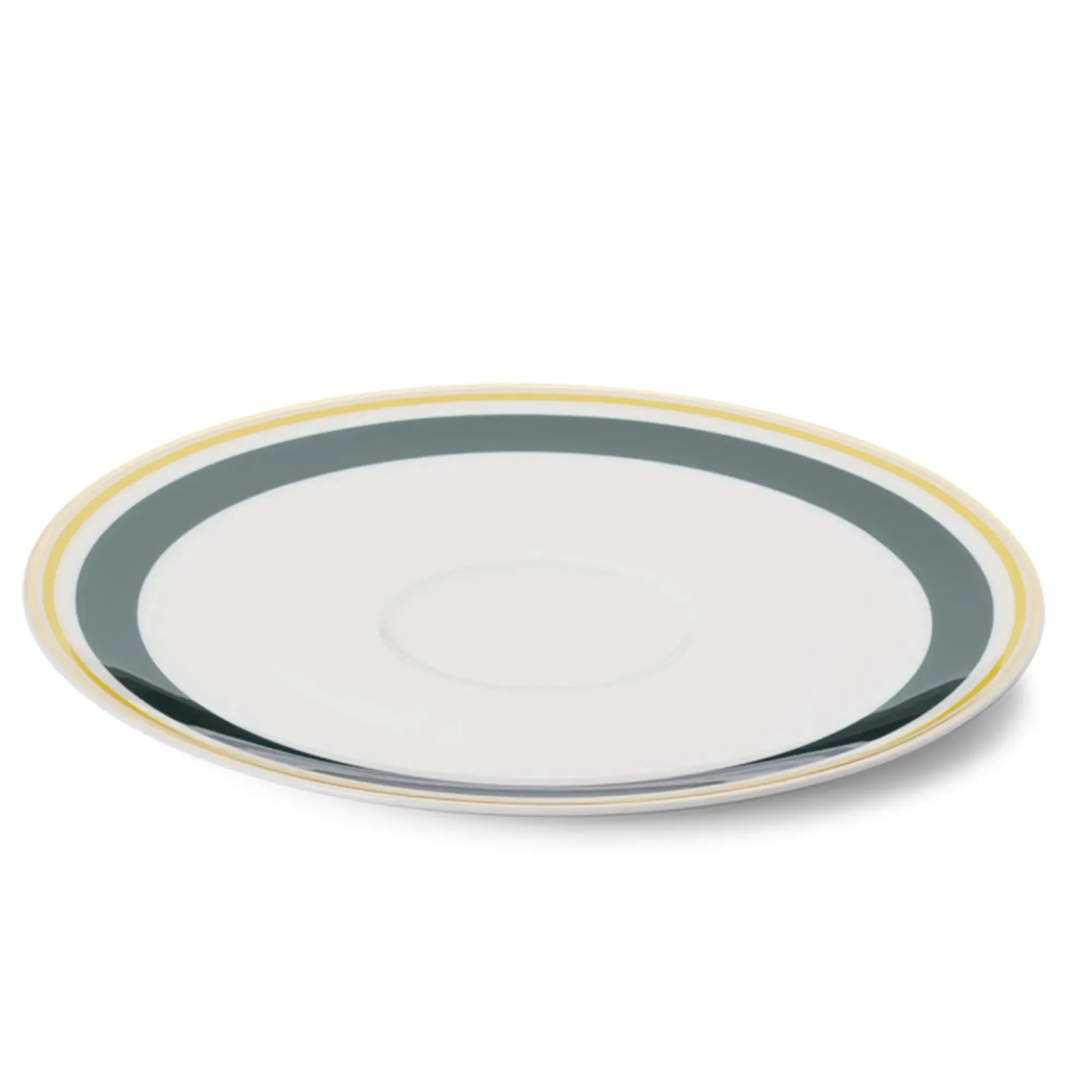 Capri - Coffee Saucer Dark Green/Yellow 6.2 in | 16cm