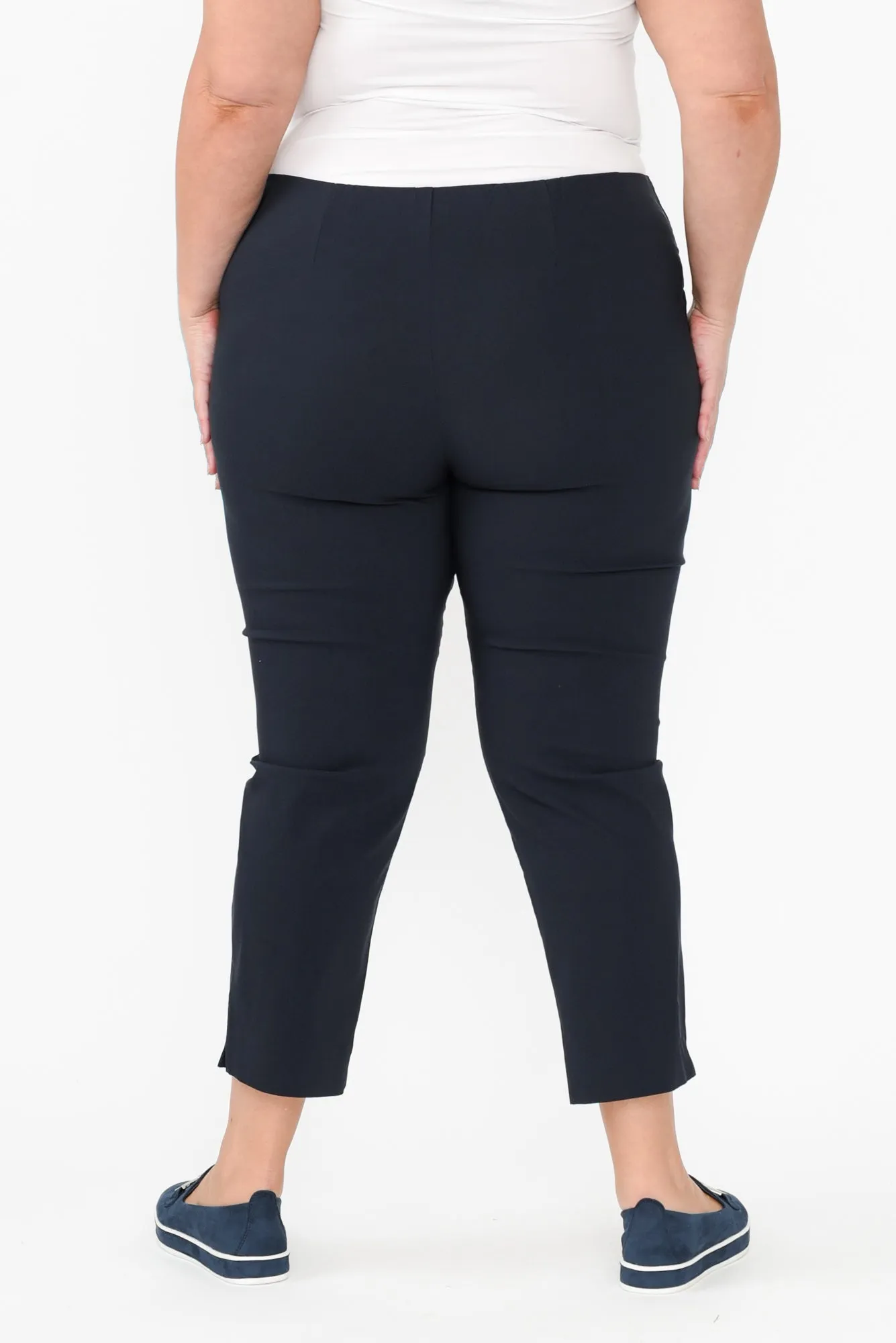 Cody Navy Stretch Capri Pants