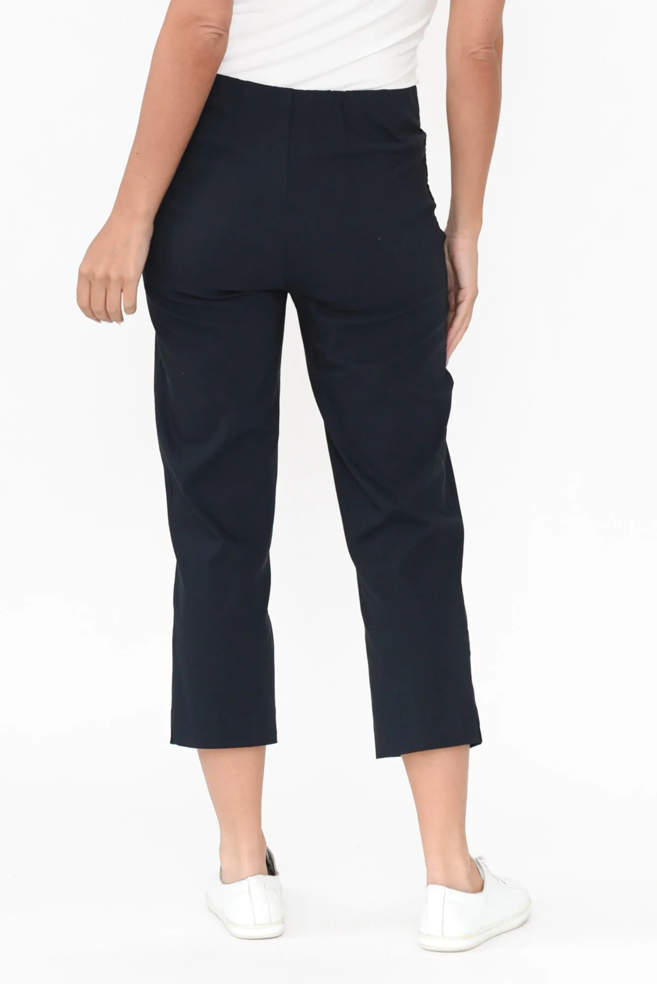 Cody Navy Stretch Capri Pants