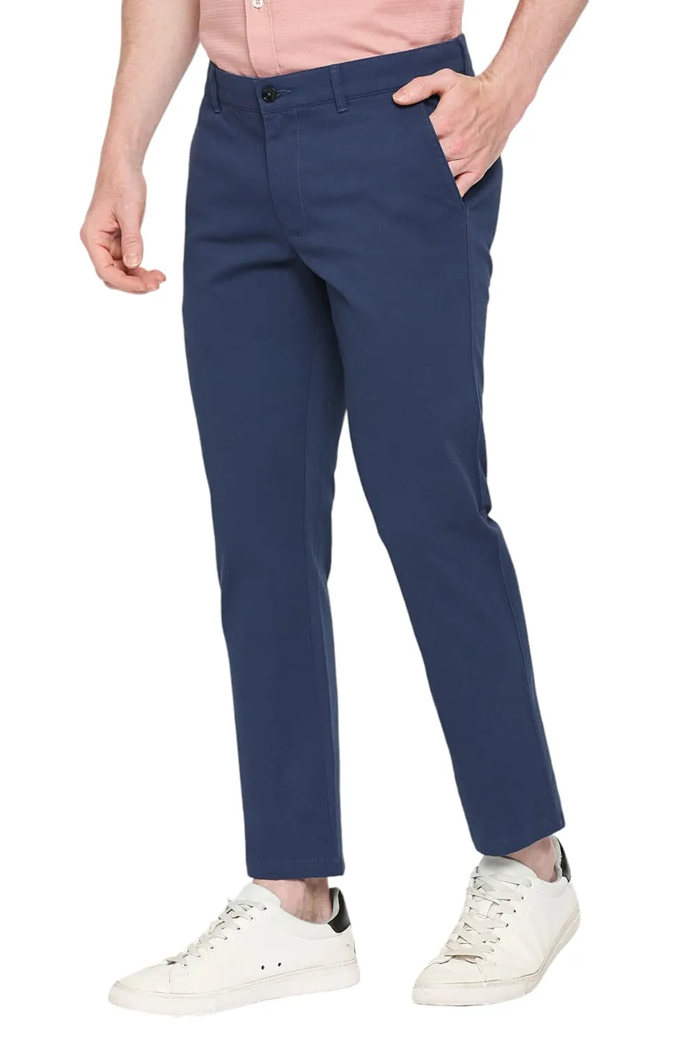 Comfort Fit Cotton Stretch Dobby Trousers