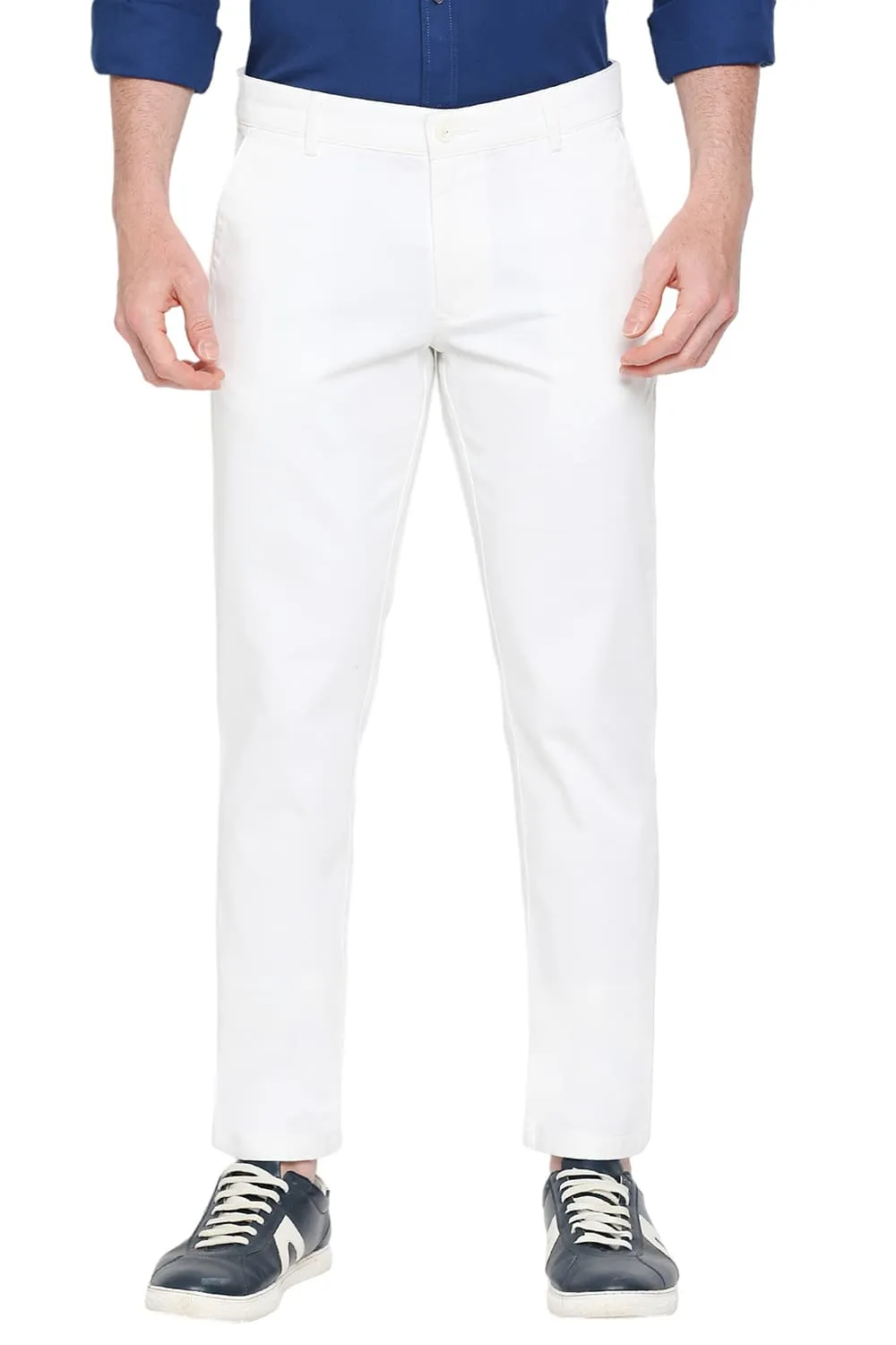 Comfort Fit Cotton Stretch Dobby Trousers