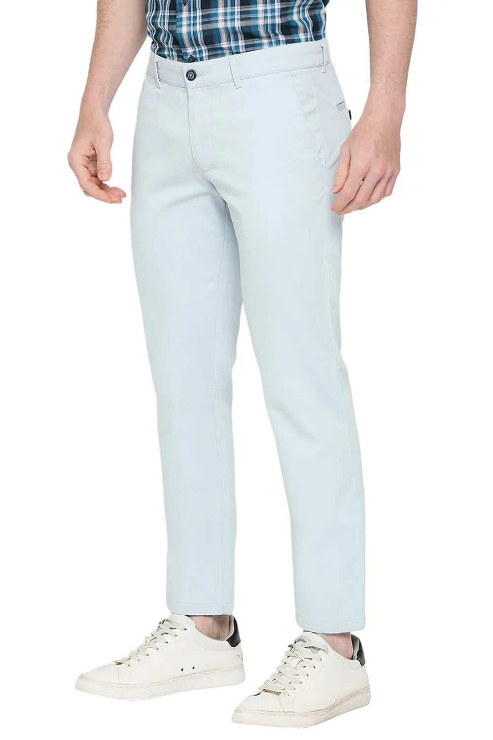 Comfort Fit Cotton Stretch Dobby Trousers