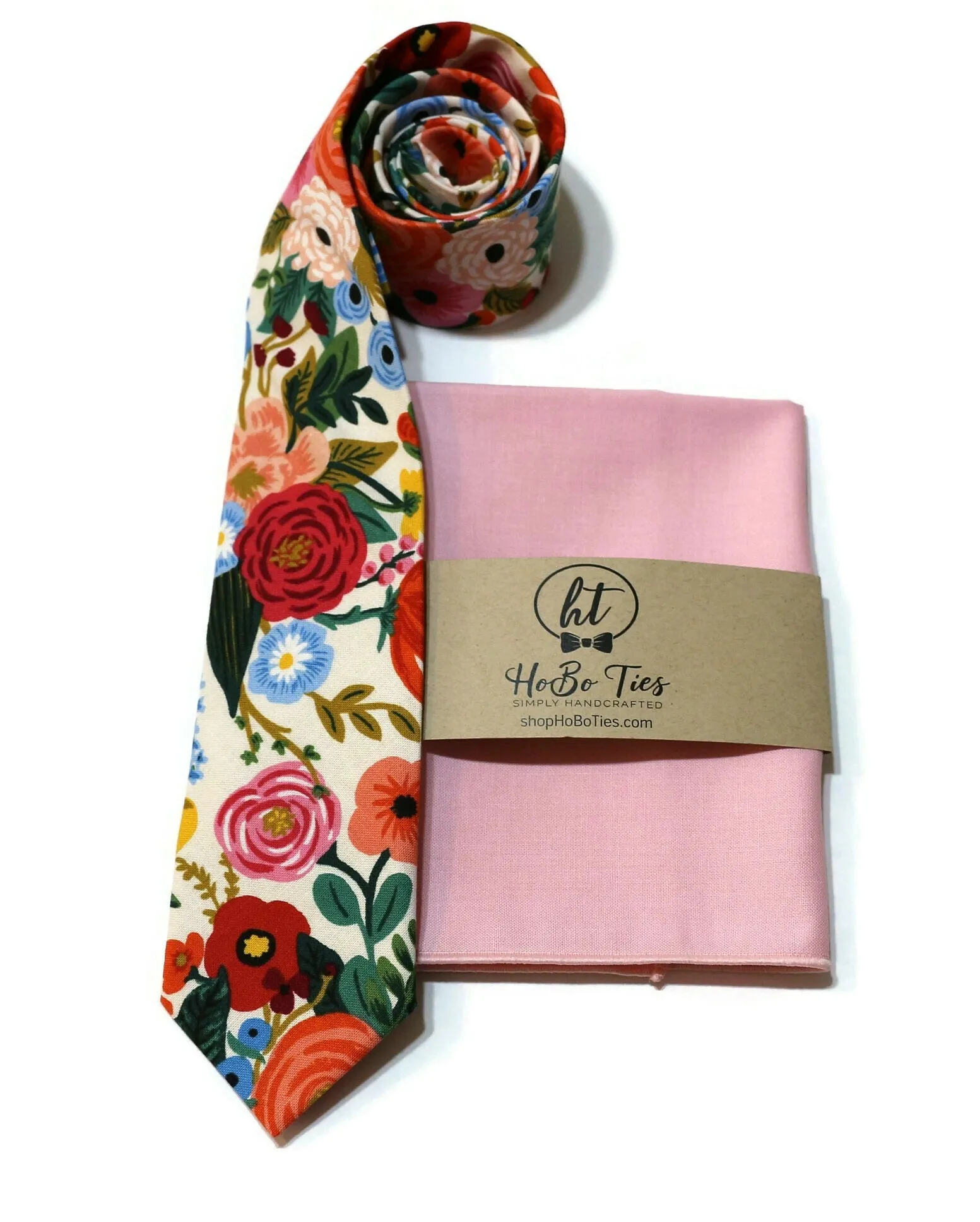 Cream Garden Party Floral Necktie