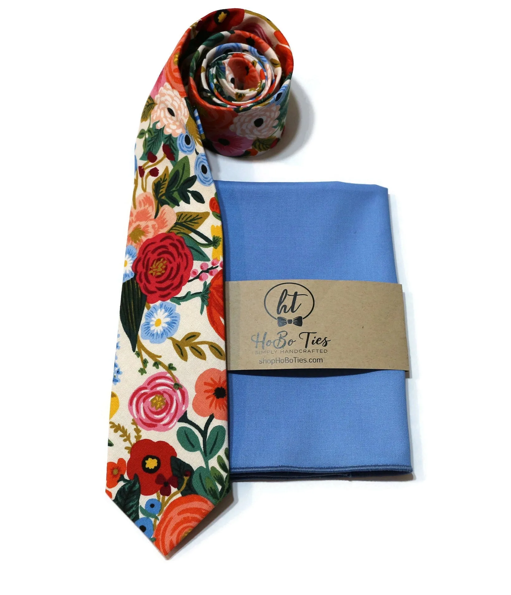 Cream Garden Party Floral Necktie