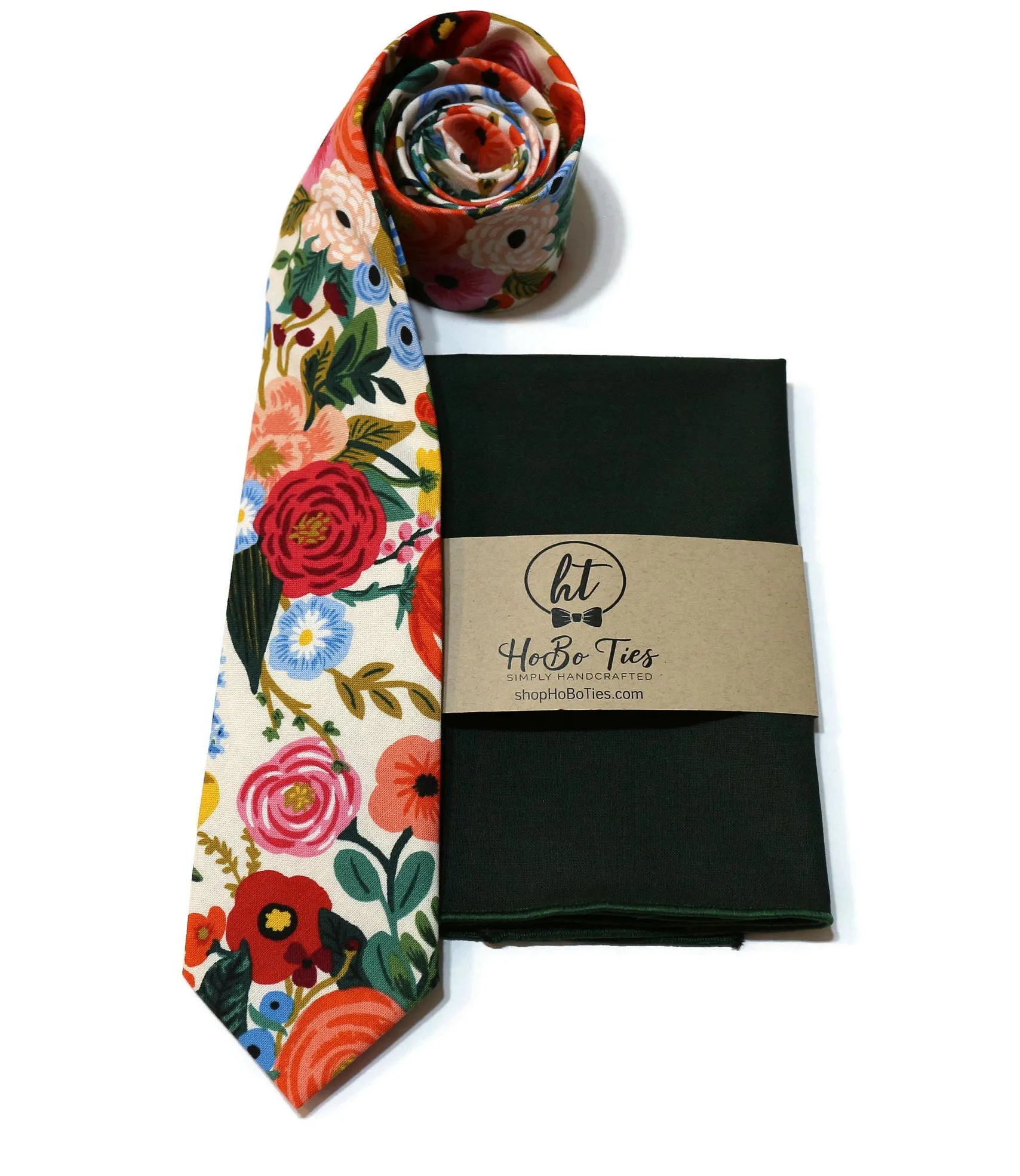 Cream Garden Party Floral Necktie