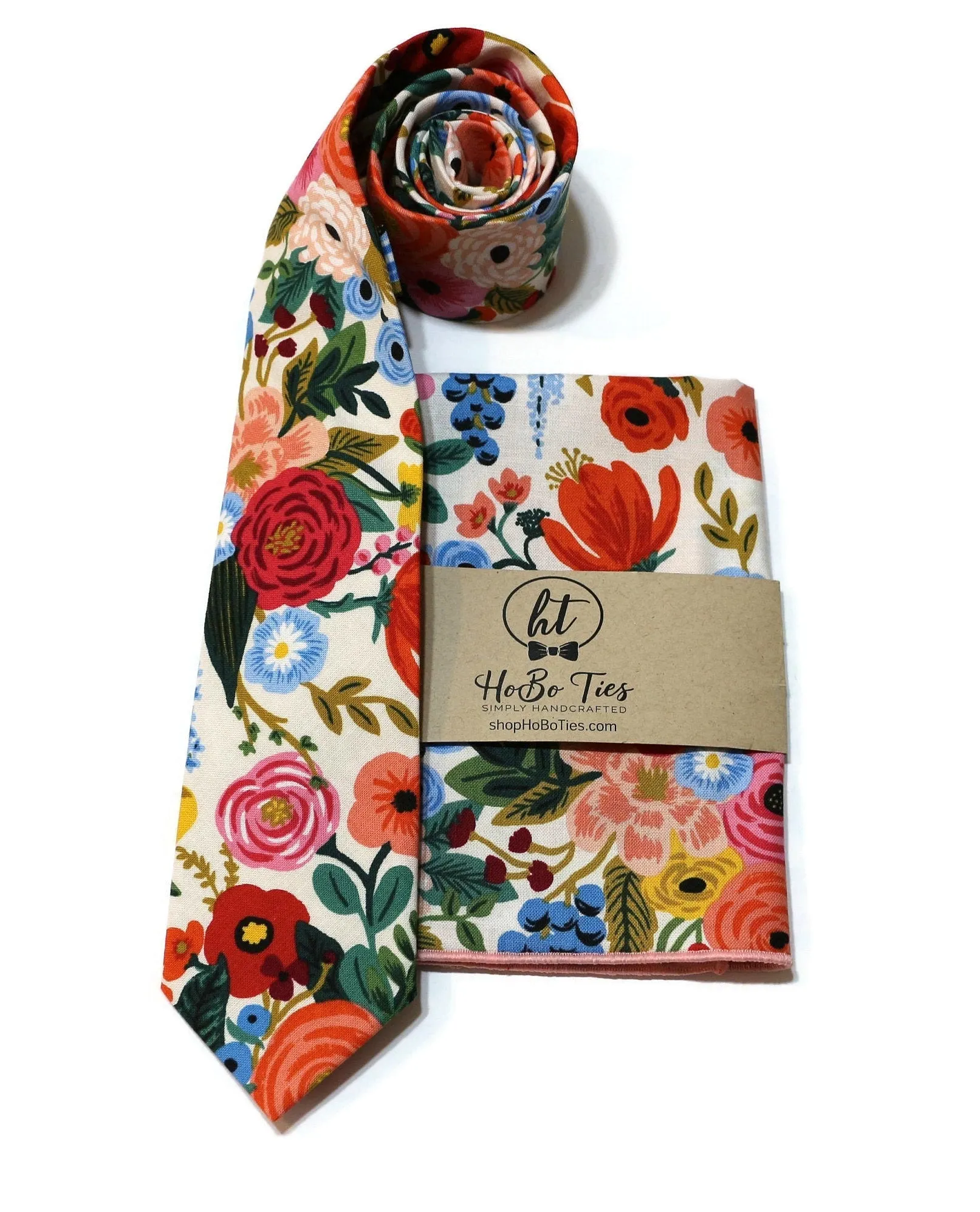 Cream Garden Party Floral Necktie