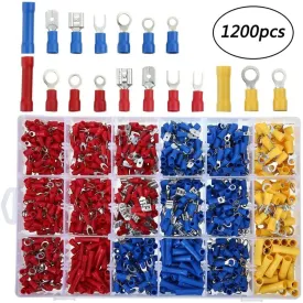 Crimp Spade Terminal Assorted Electrical Wire Cable Connector Kit Crimp Spade Insulated Ring Fork Spade Butt Set