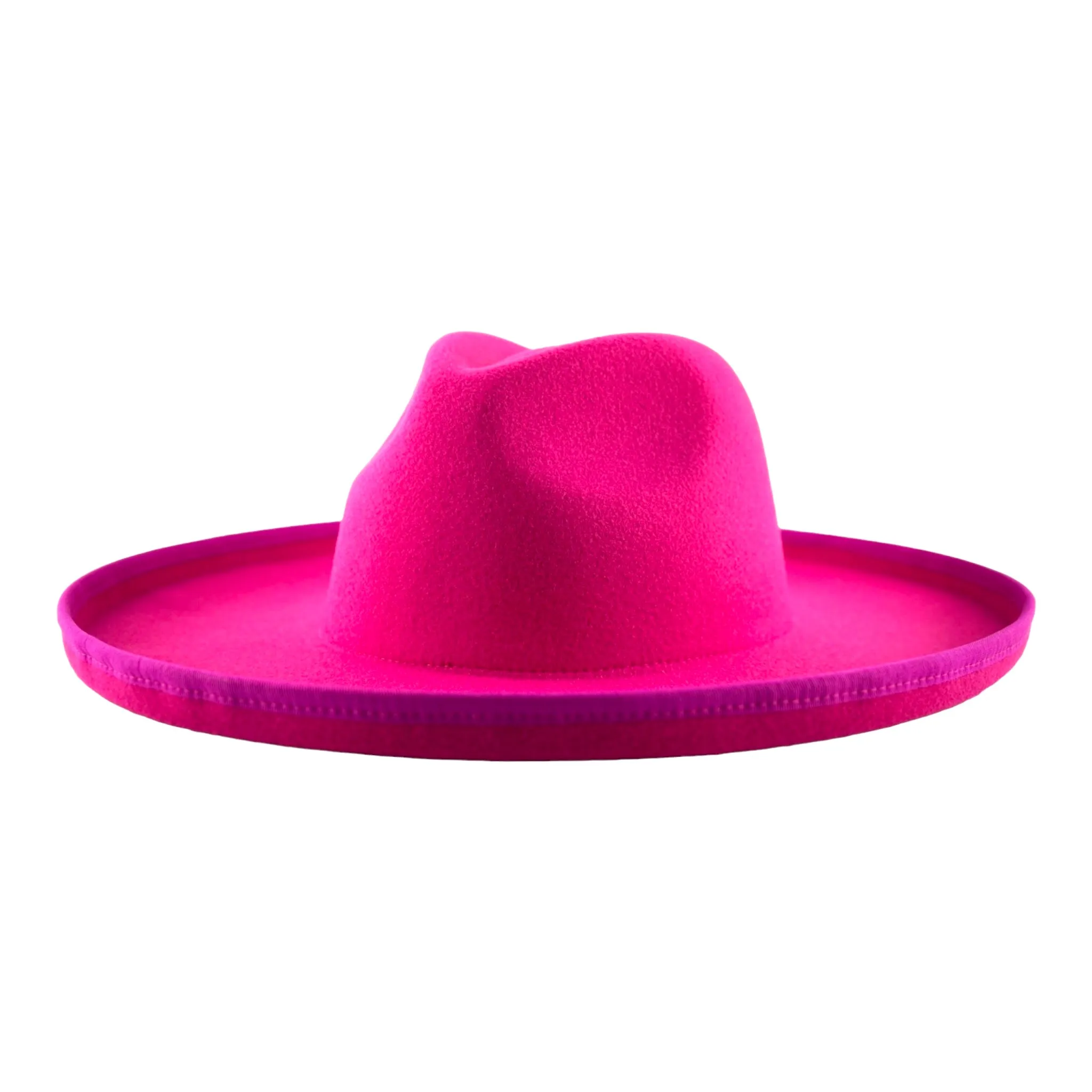 Dallas Plain Pencil Brim Fedora - Fuchsia