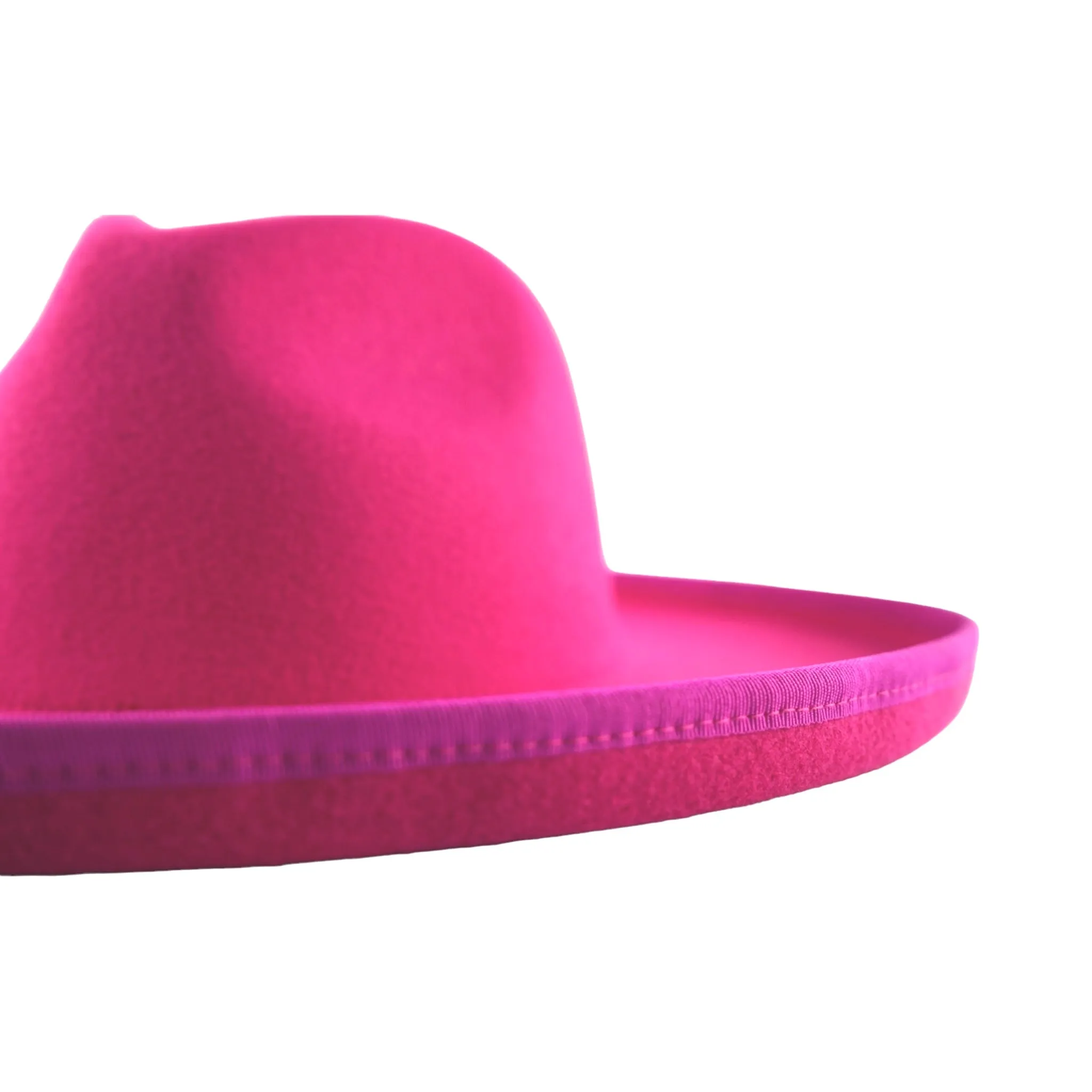 Dallas Plain Pencil Brim Fedora - Fuchsia