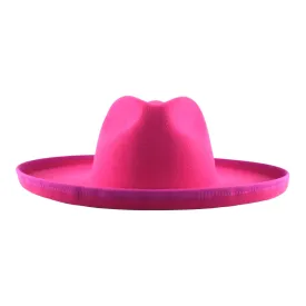 Dallas Plain Pencil Brim Fedora - Fuchsia