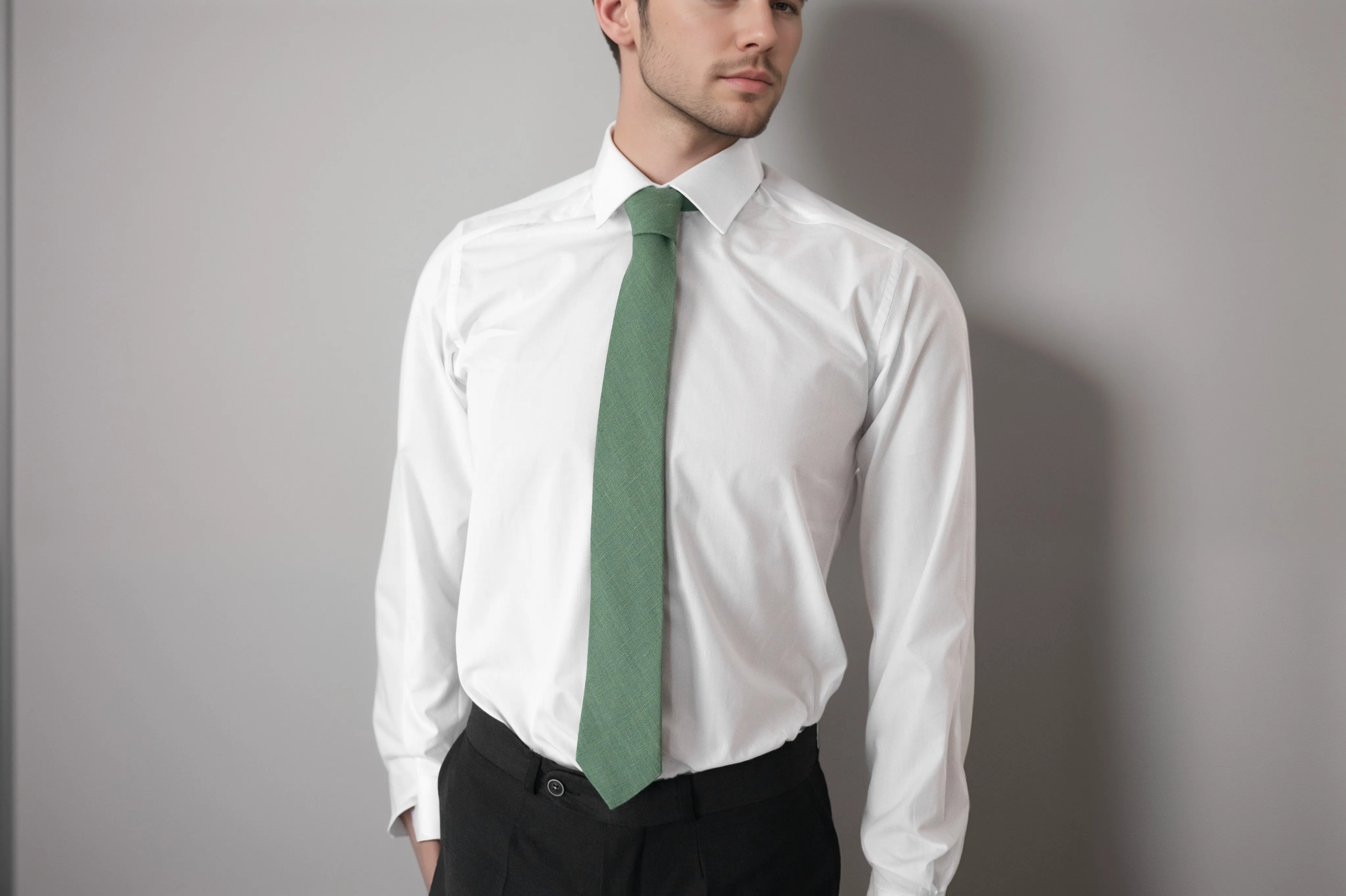 Dark Sage Green Neck Ties for Men - Perfect Wedding Gift for Groomsmen