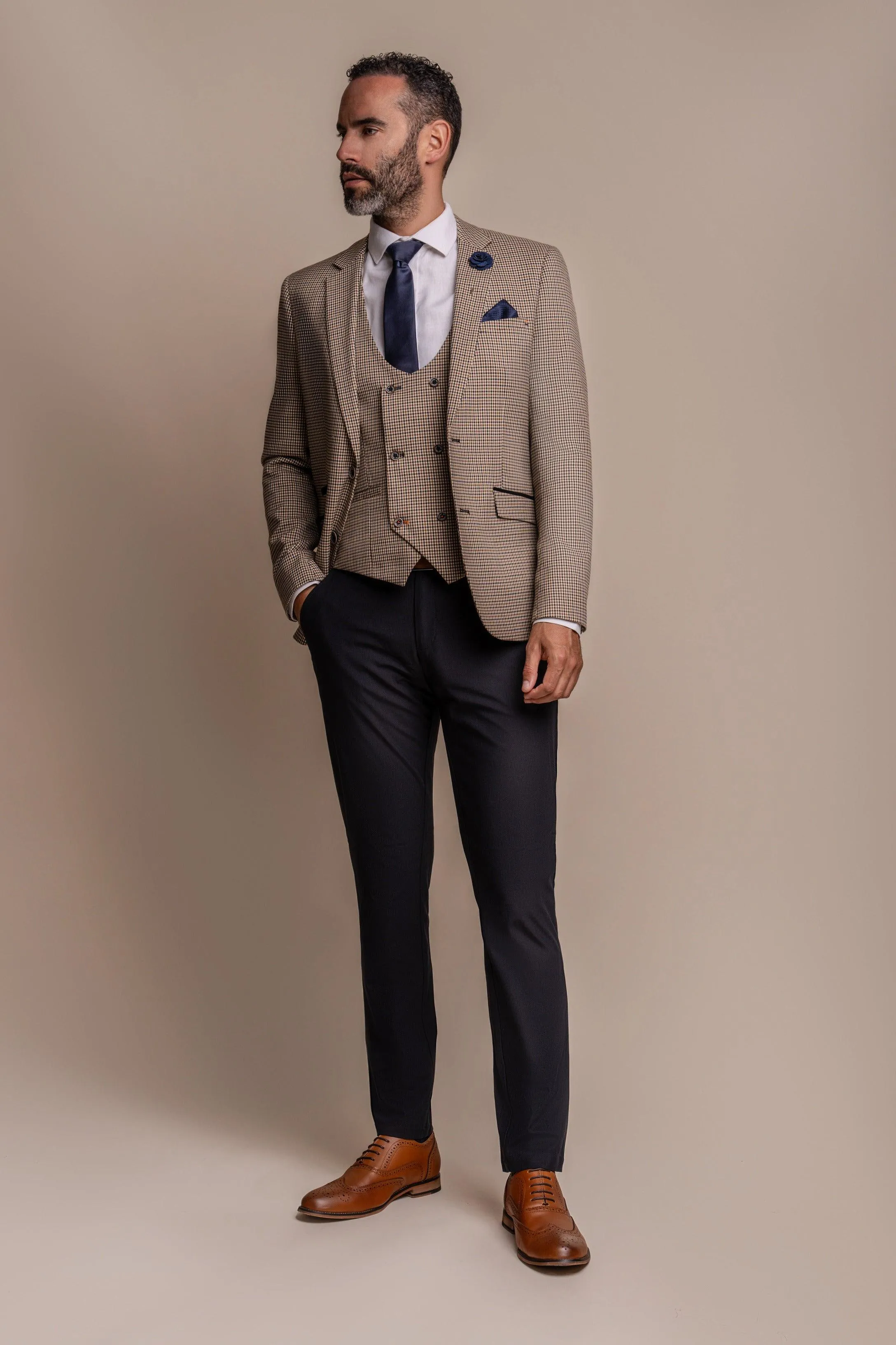 Elwood Houndstooth with Reed Navy Trousers