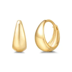 FANCIME Small Tapered 14K Yellow Gold Hoop Earrings