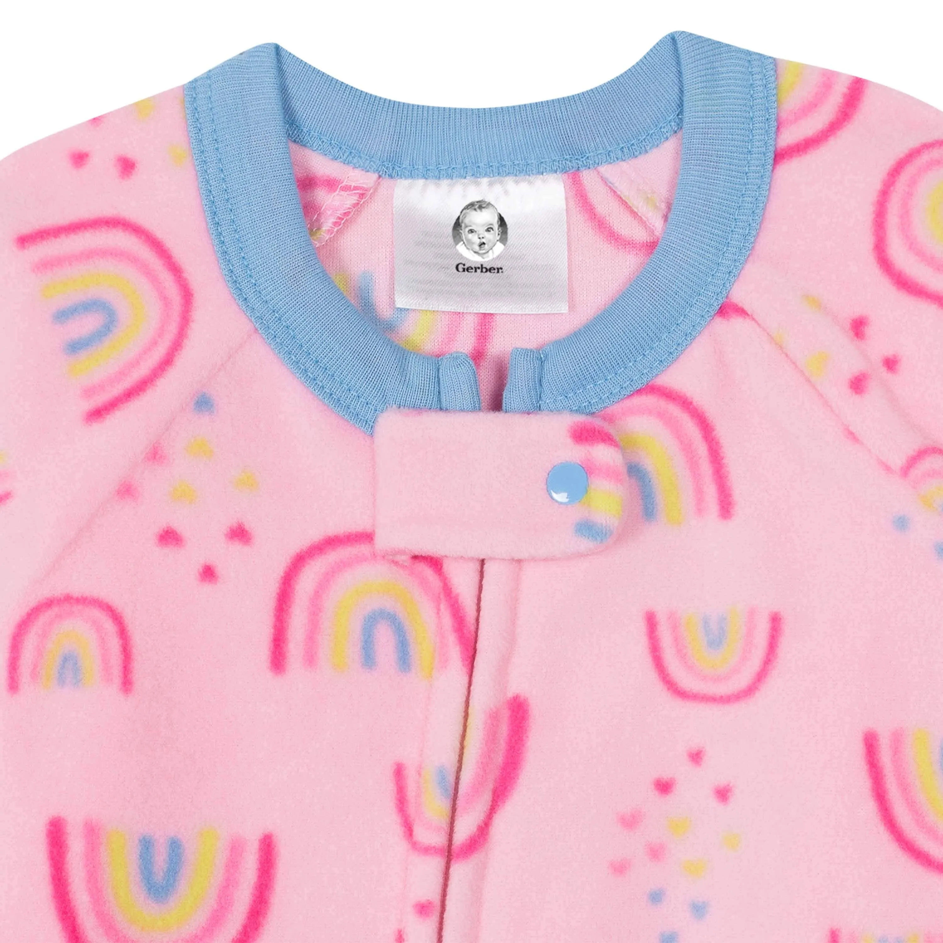 Gerber® Baby Girls Rainbow Fleece Pajamas