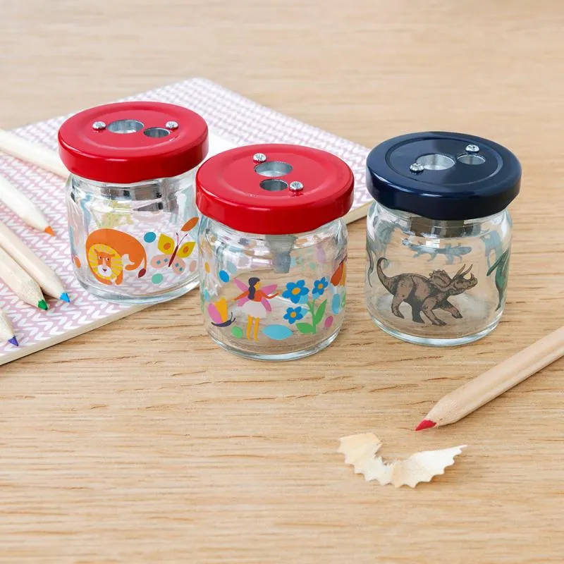 Glass jar pencil sharpener - Wild Wonders