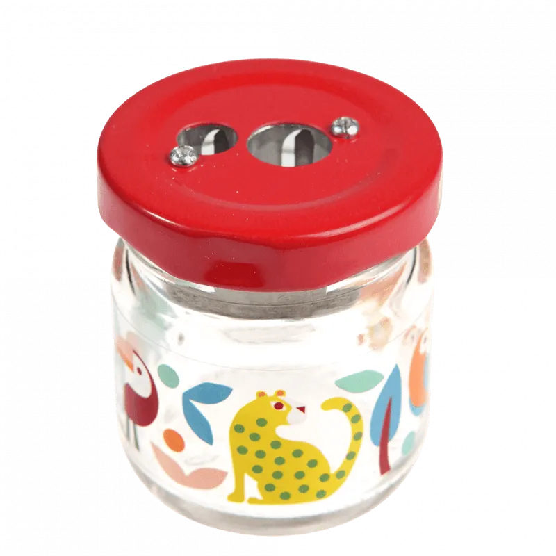 Glass jar pencil sharpener - Wild Wonders