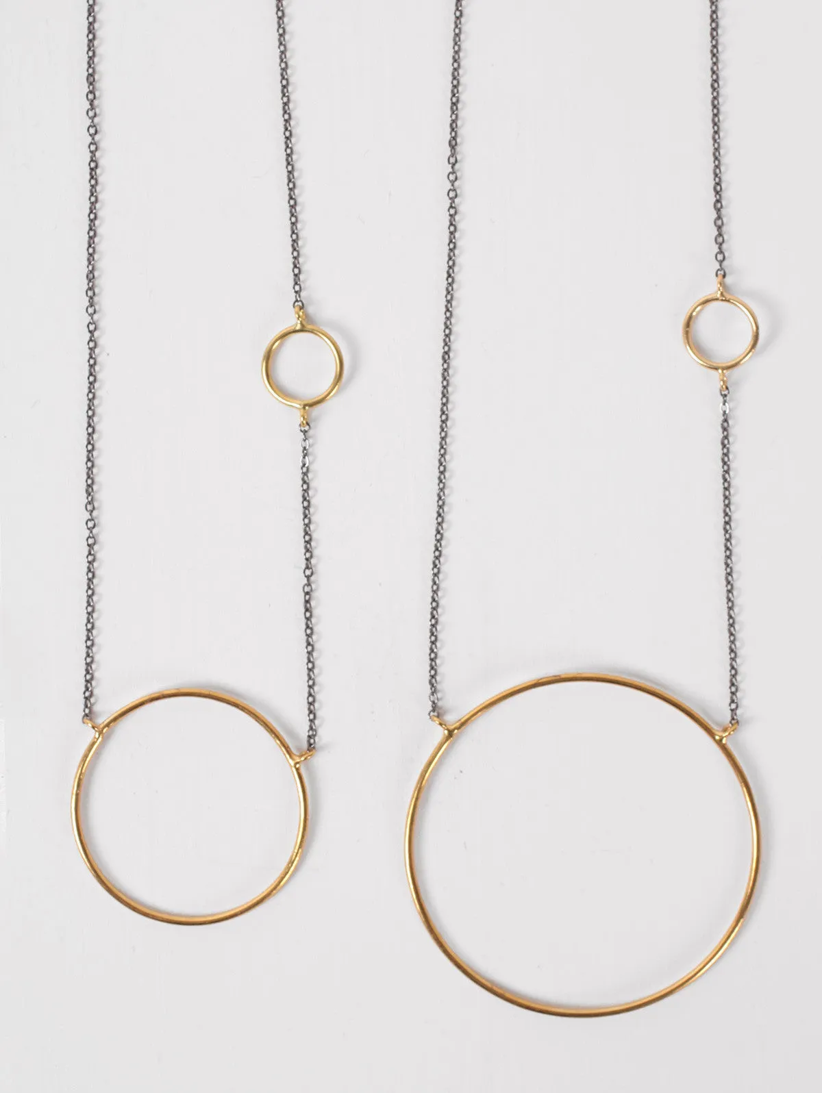 Gold Juno Necklaces with Oxidised Chain