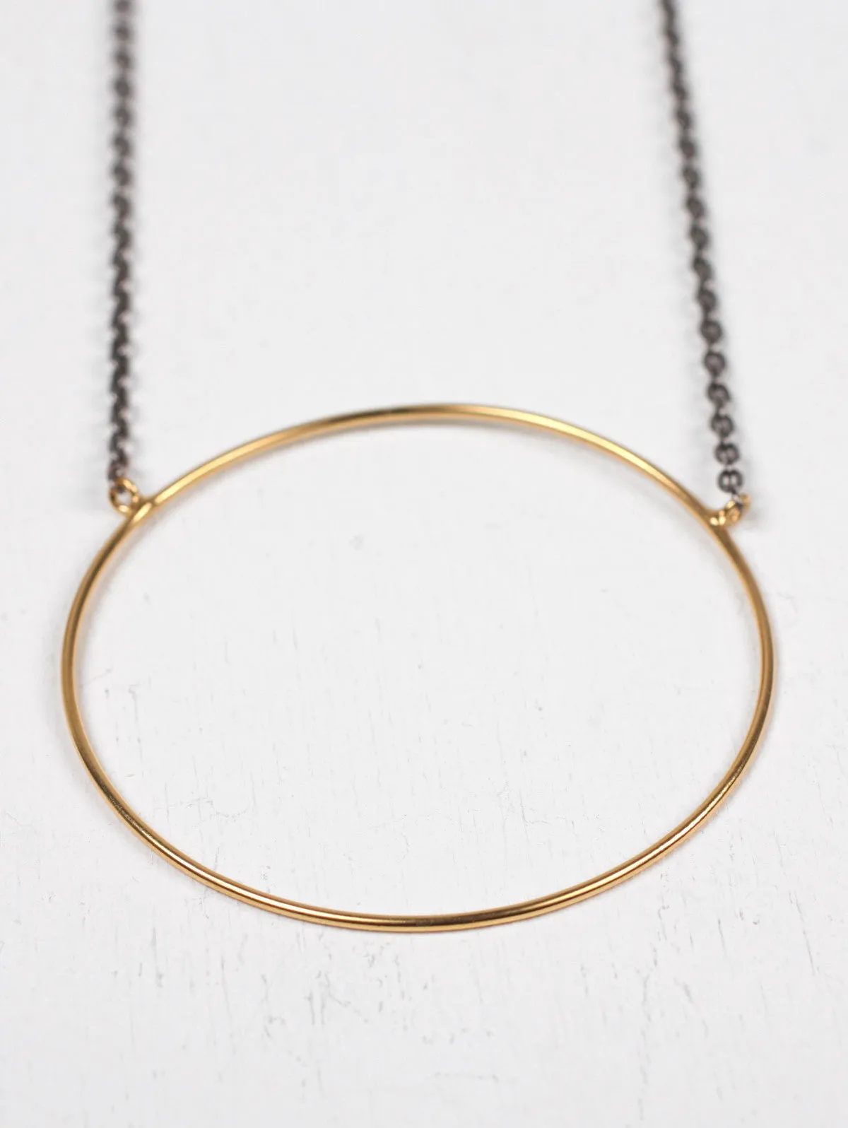 Gold Juno Necklaces with Oxidised Chain