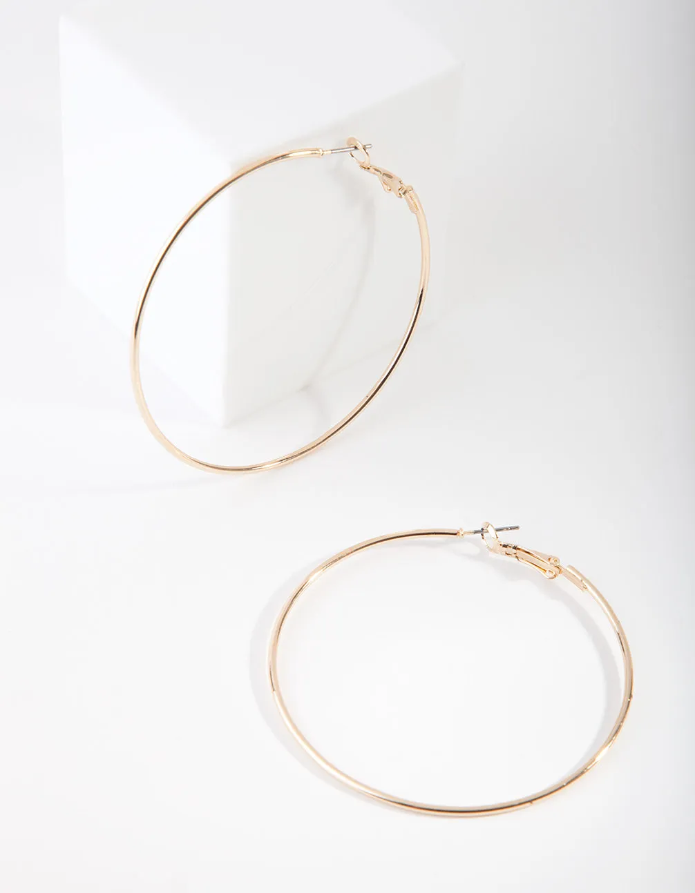 Gold Oversized Fine Hoop Earrings