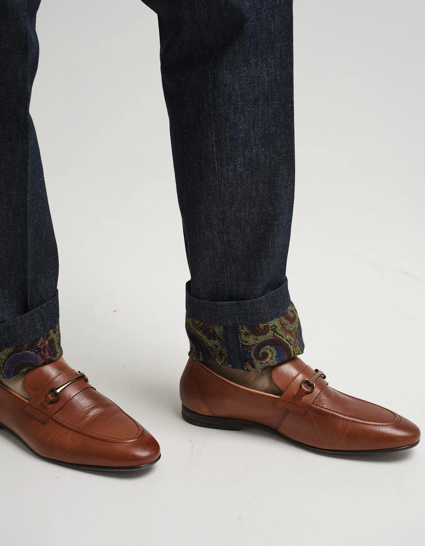 Indigo Denim & Paisley Trouser GOLD COLLECTION