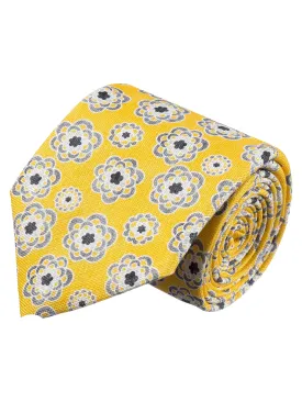 ISAIA Yellow Floral Tie