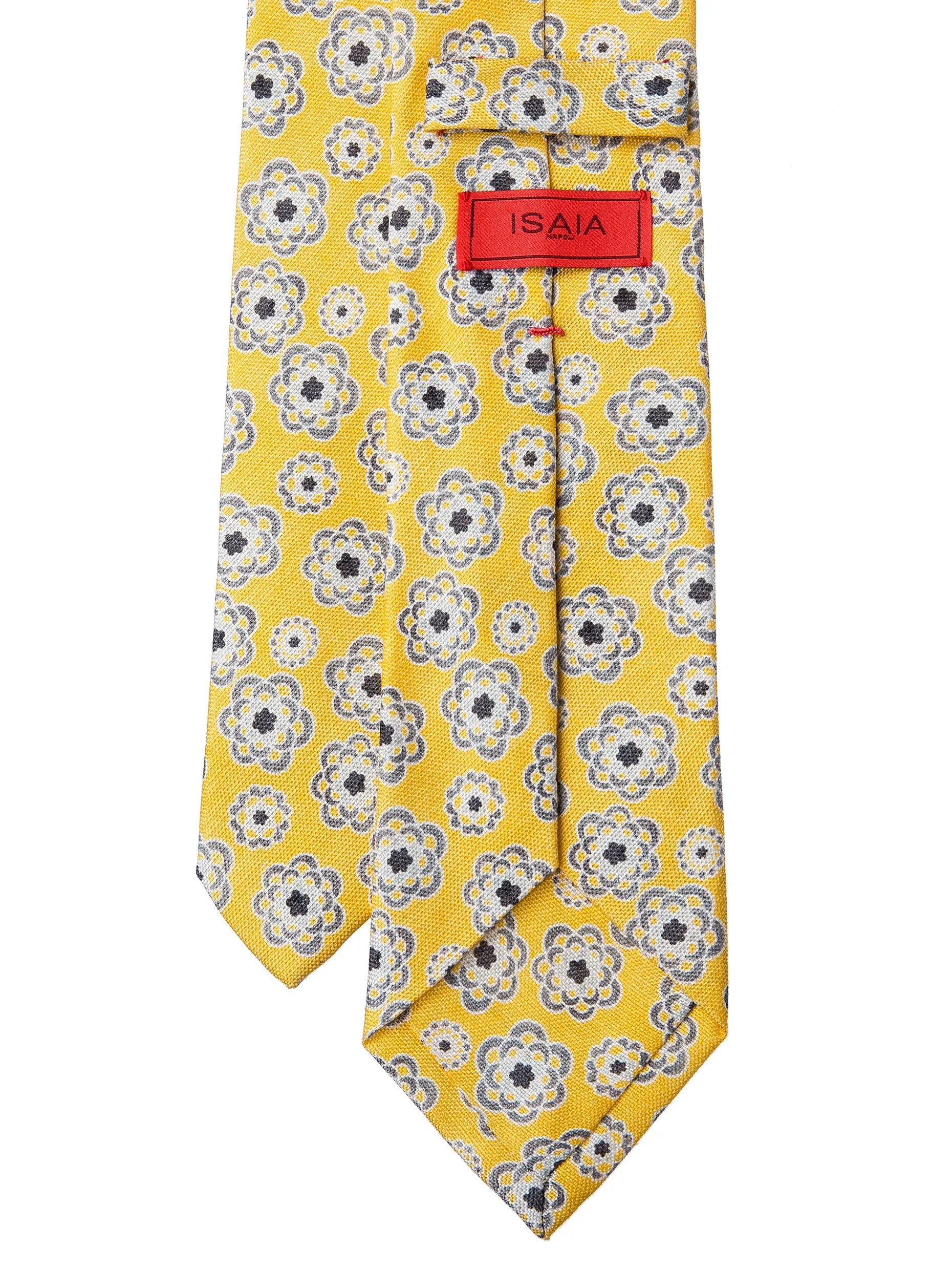 ISAIA Yellow Floral Tie