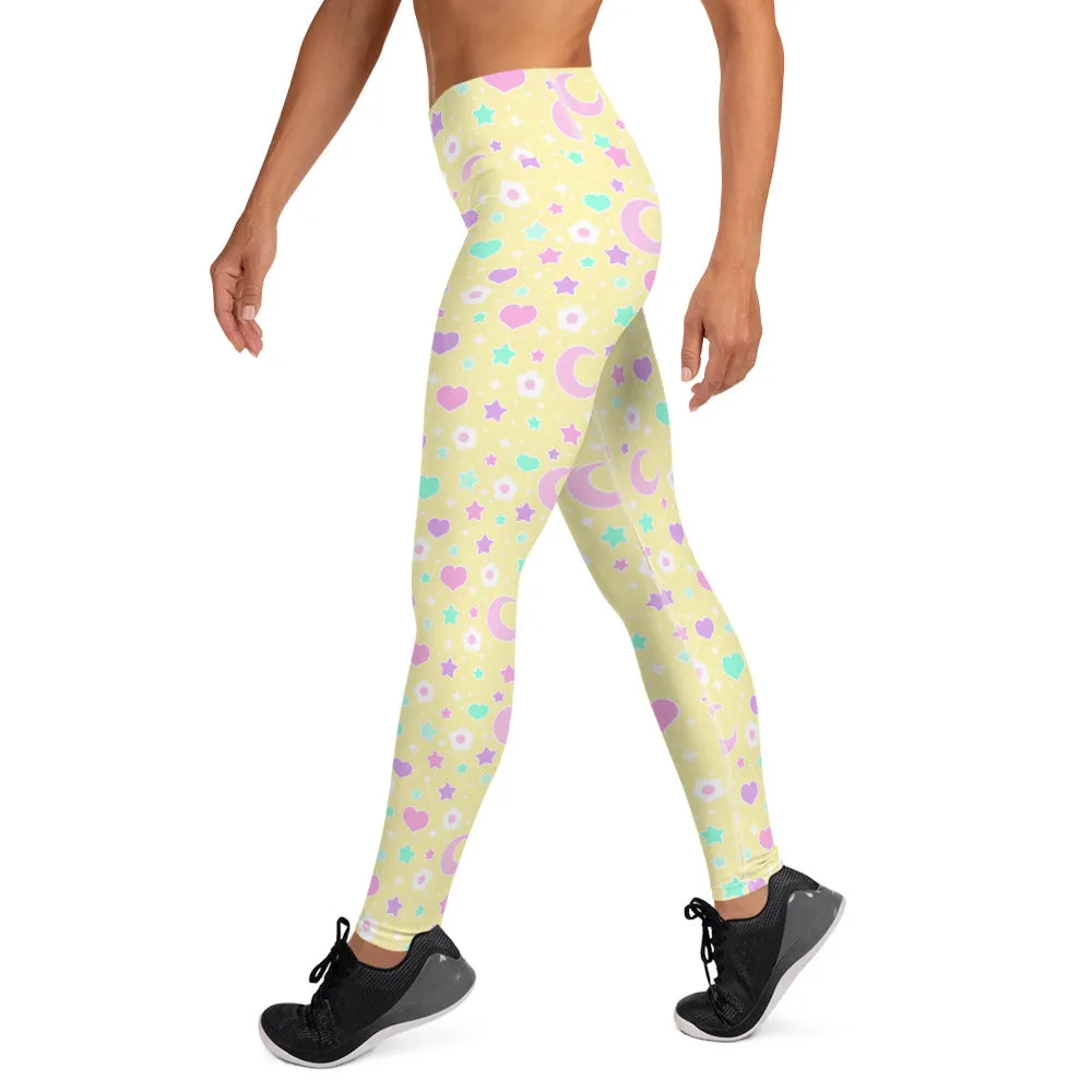 Magical Spring Yellow Yoga Leggings