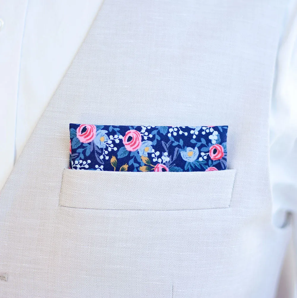 Men's Necktie / Rosa In Navy