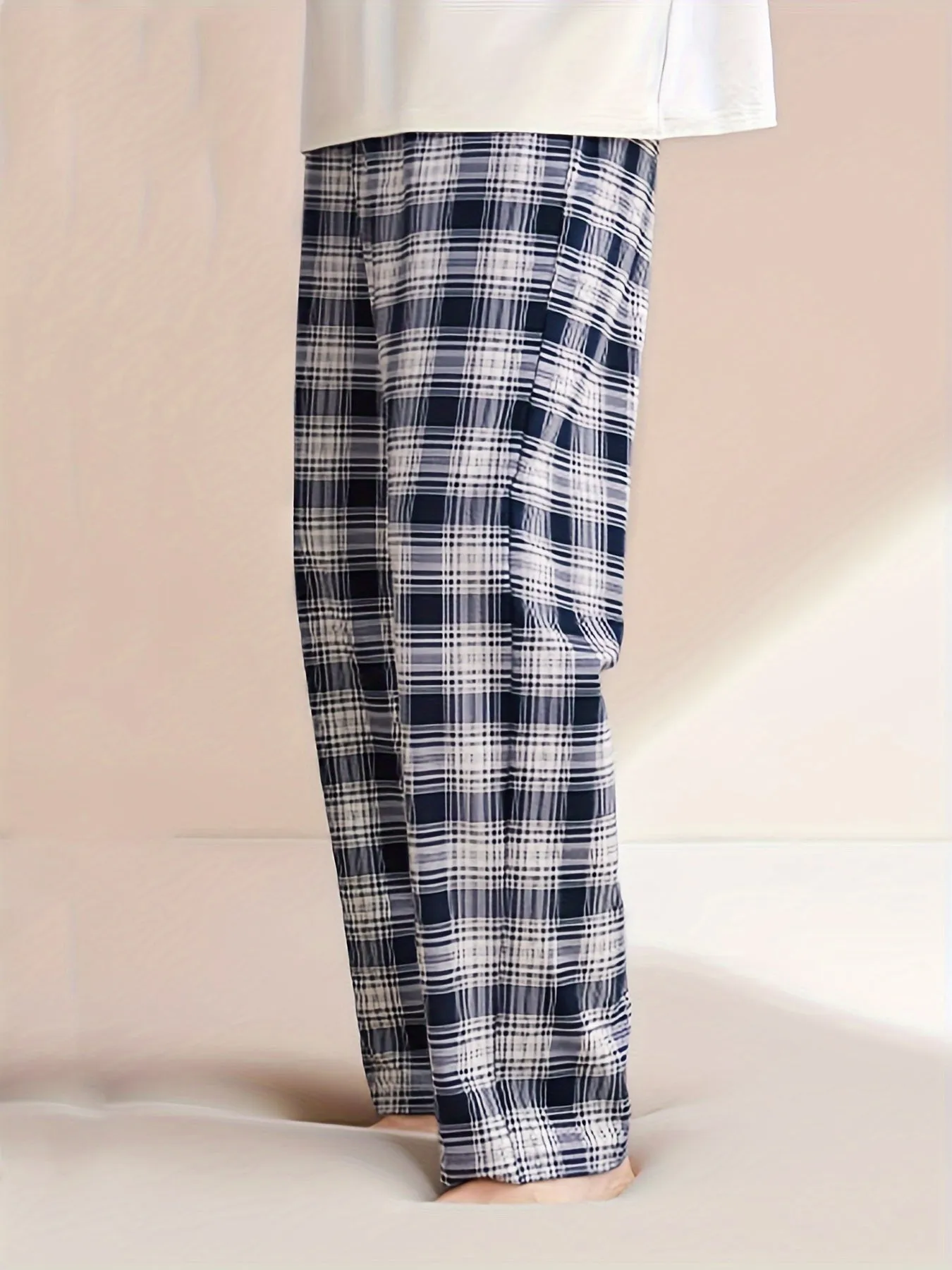 Men's Trendy Plaid Super Loose Pajama Pants, Stylish All-match Pants, Comfy & Breathable For Daily Wearing