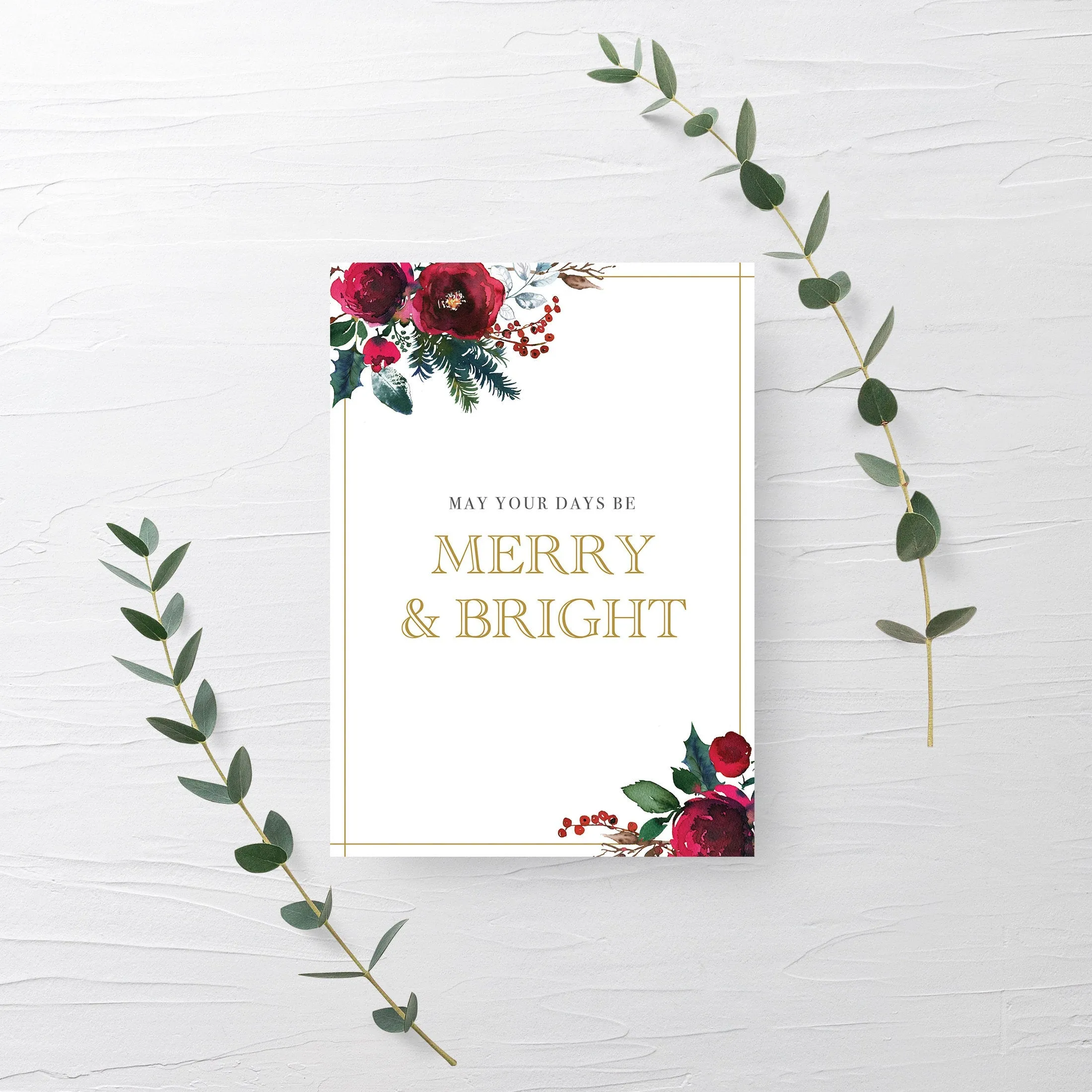 Merry and Bright Sign Printable, Winter Party Printable, INSTANT DOWNLOAD - CG100