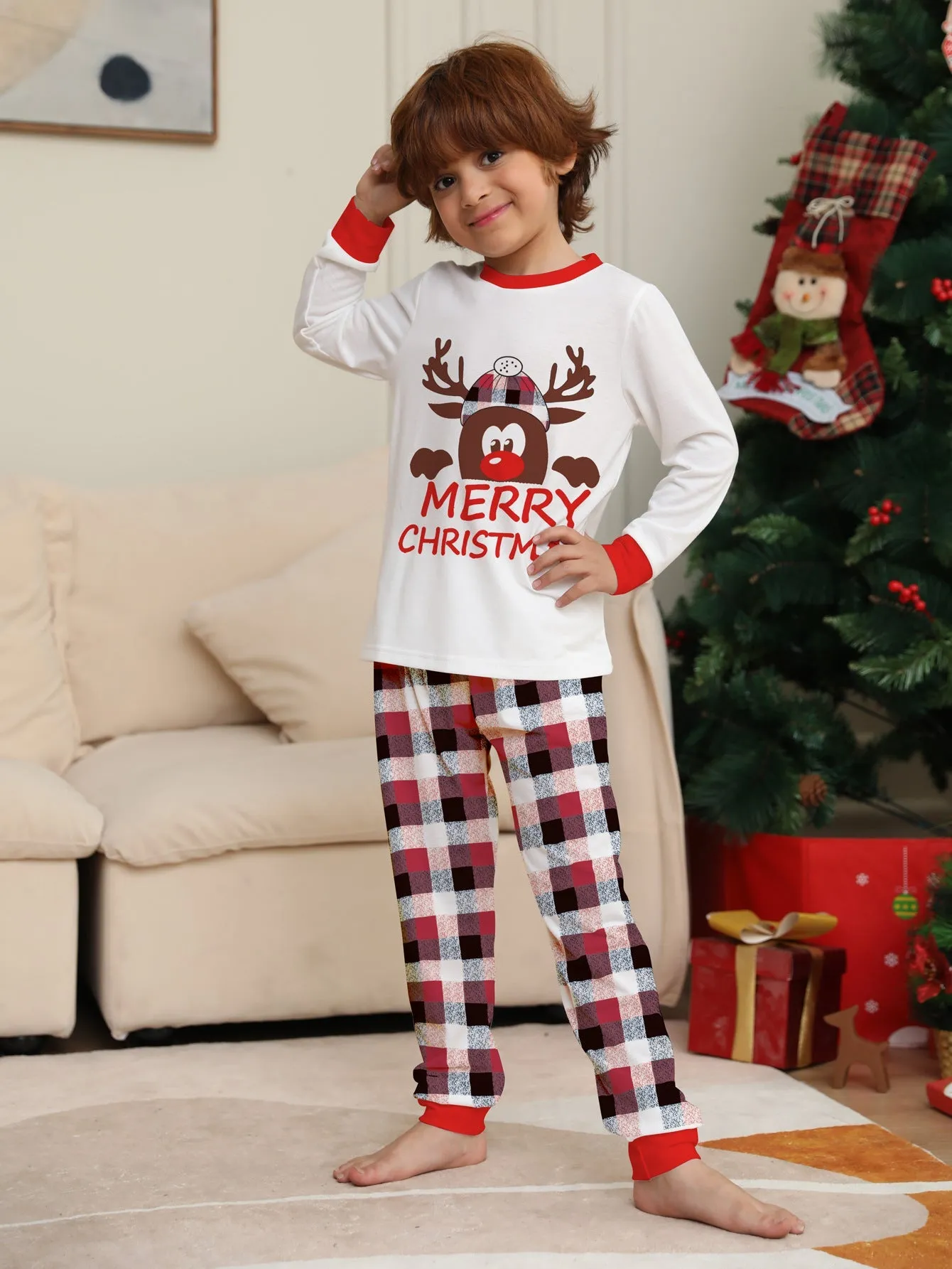 Merry Christmas Printed Family Matching Christmas Pajamas Sets