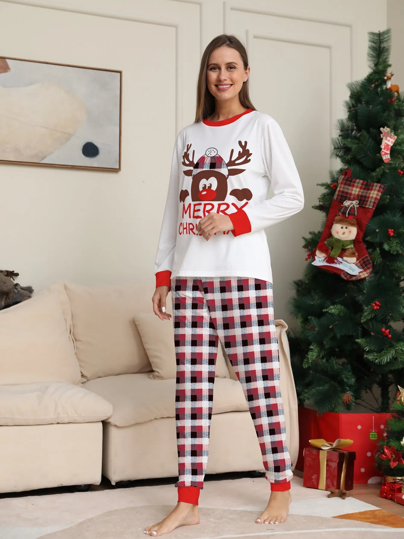 Merry Christmas Printed Family Matching Christmas Pajamas Sets