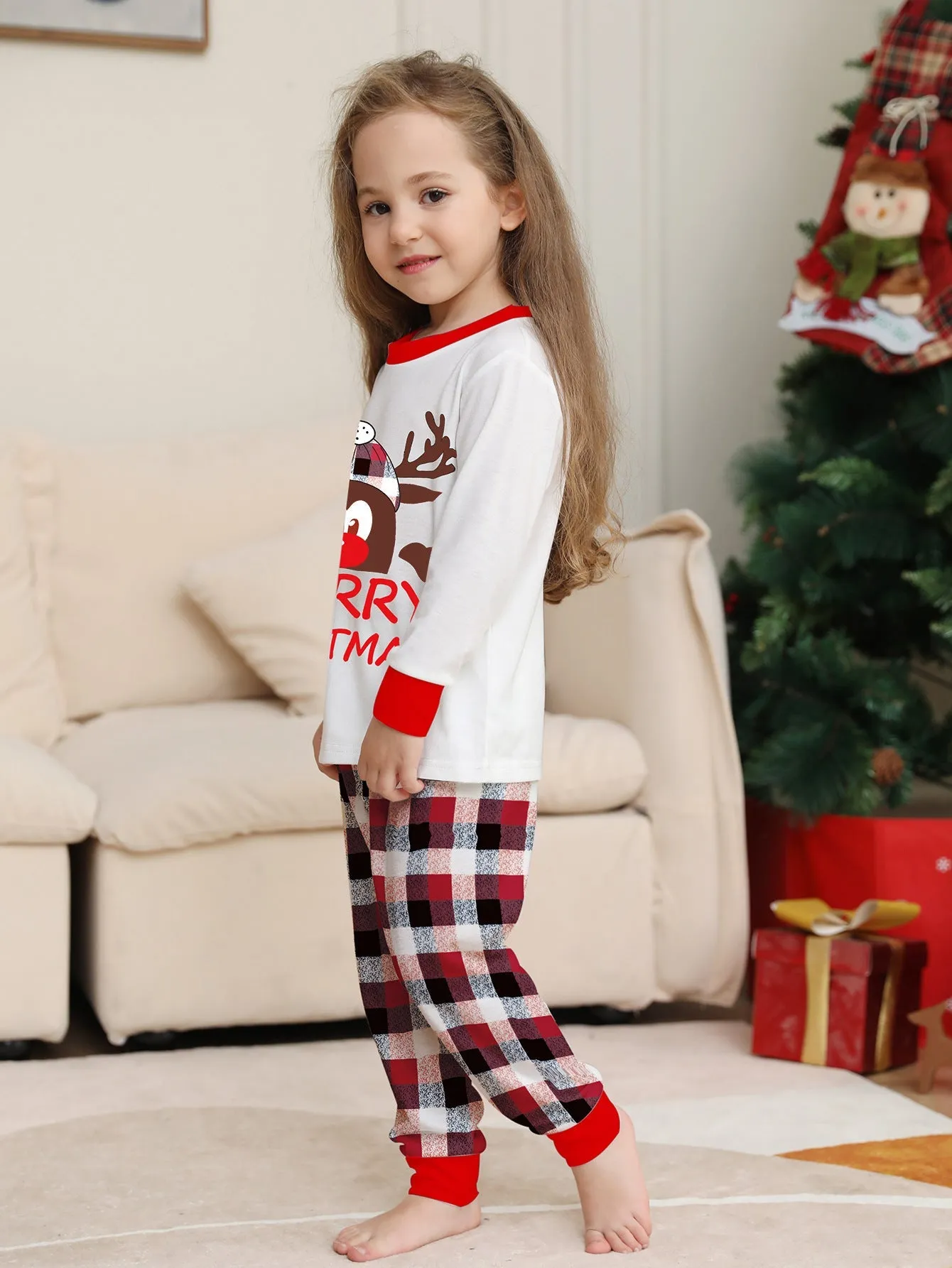 Merry Christmas Printed Family Matching Christmas Pajamas Sets