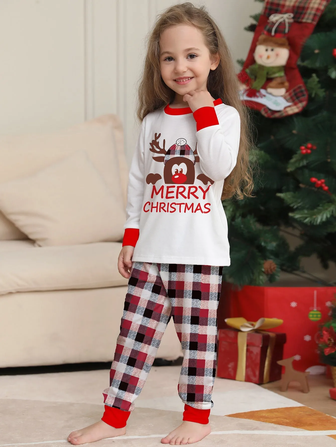 Merry Christmas Printed Family Matching Christmas Pajamas Sets