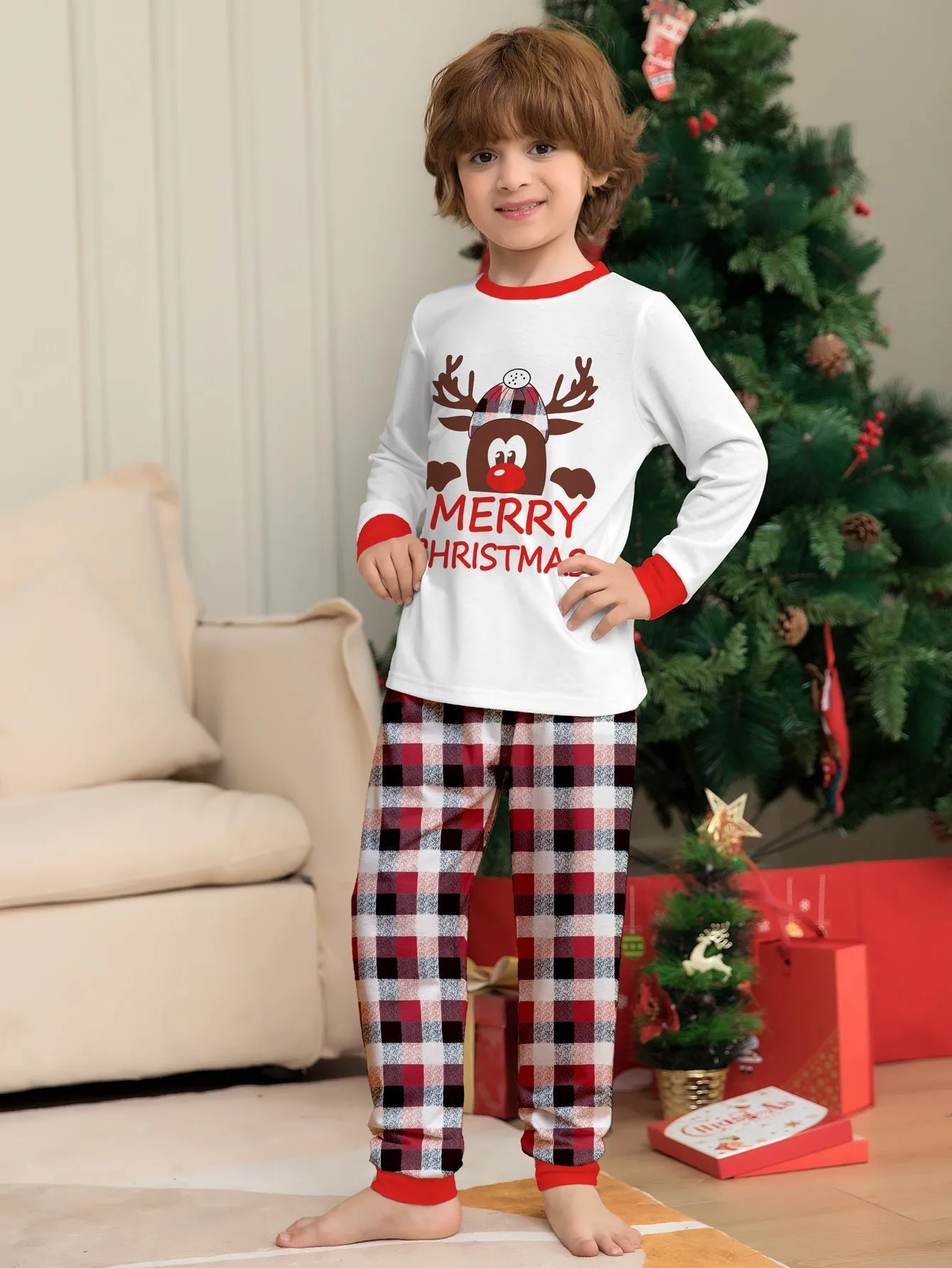 Merry Christmas Printed Family Matching Christmas Pajamas Sets