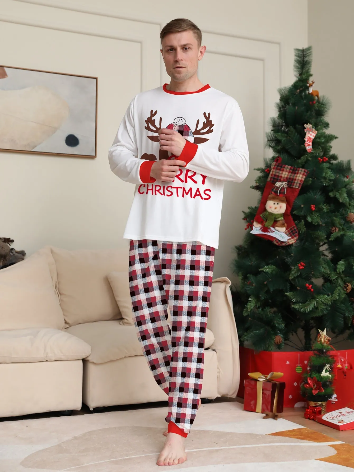 Merry Christmas Printed Family Matching Christmas Pajamas Sets