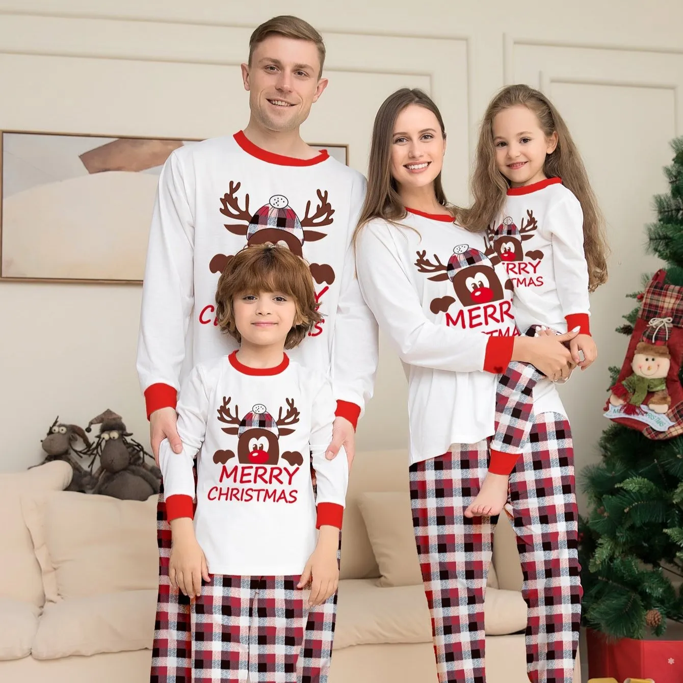 Merry Christmas Printed Family Matching Christmas Pajamas Sets