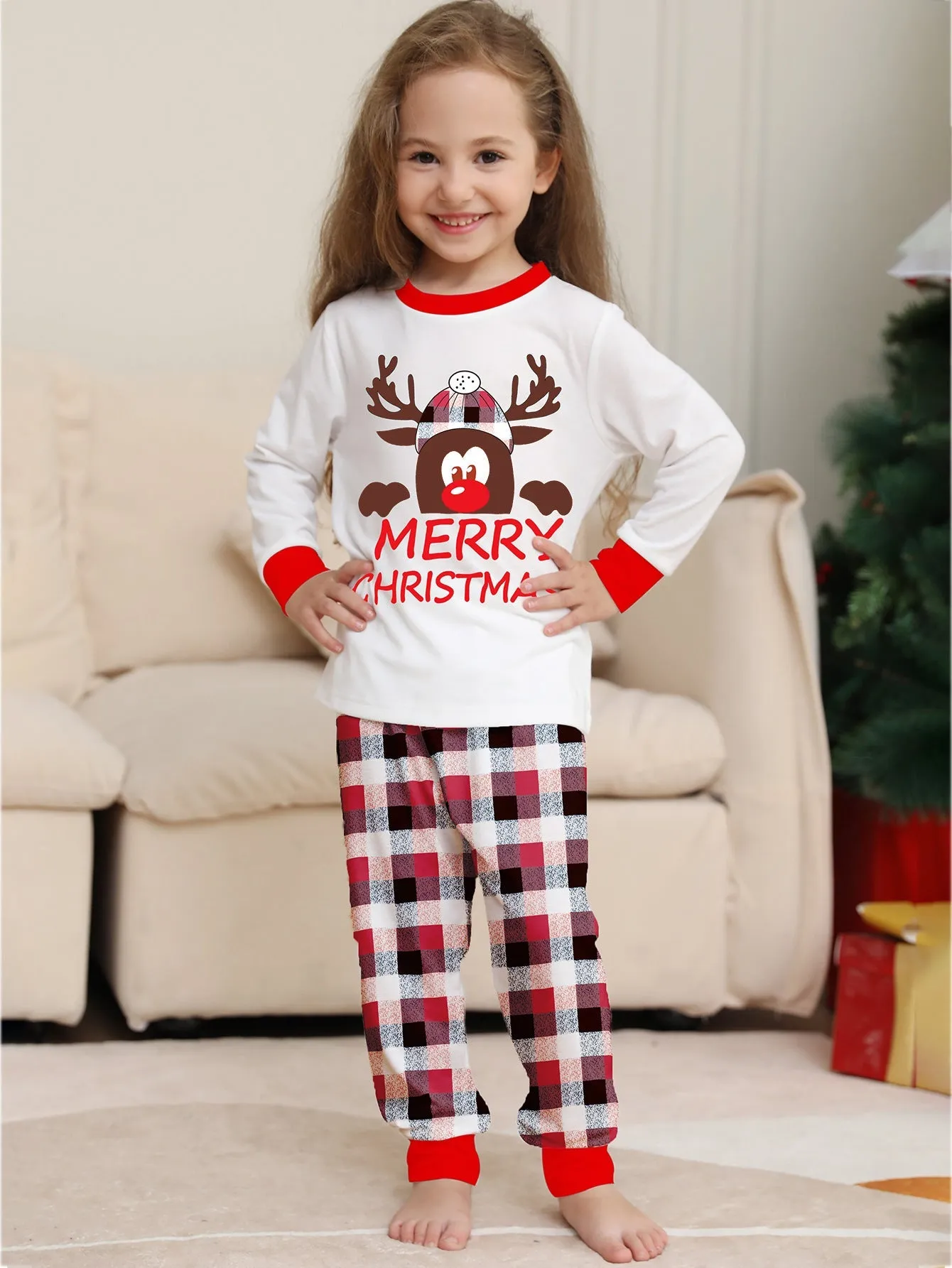 Merry Christmas Printed Family Matching Christmas Pajamas Sets