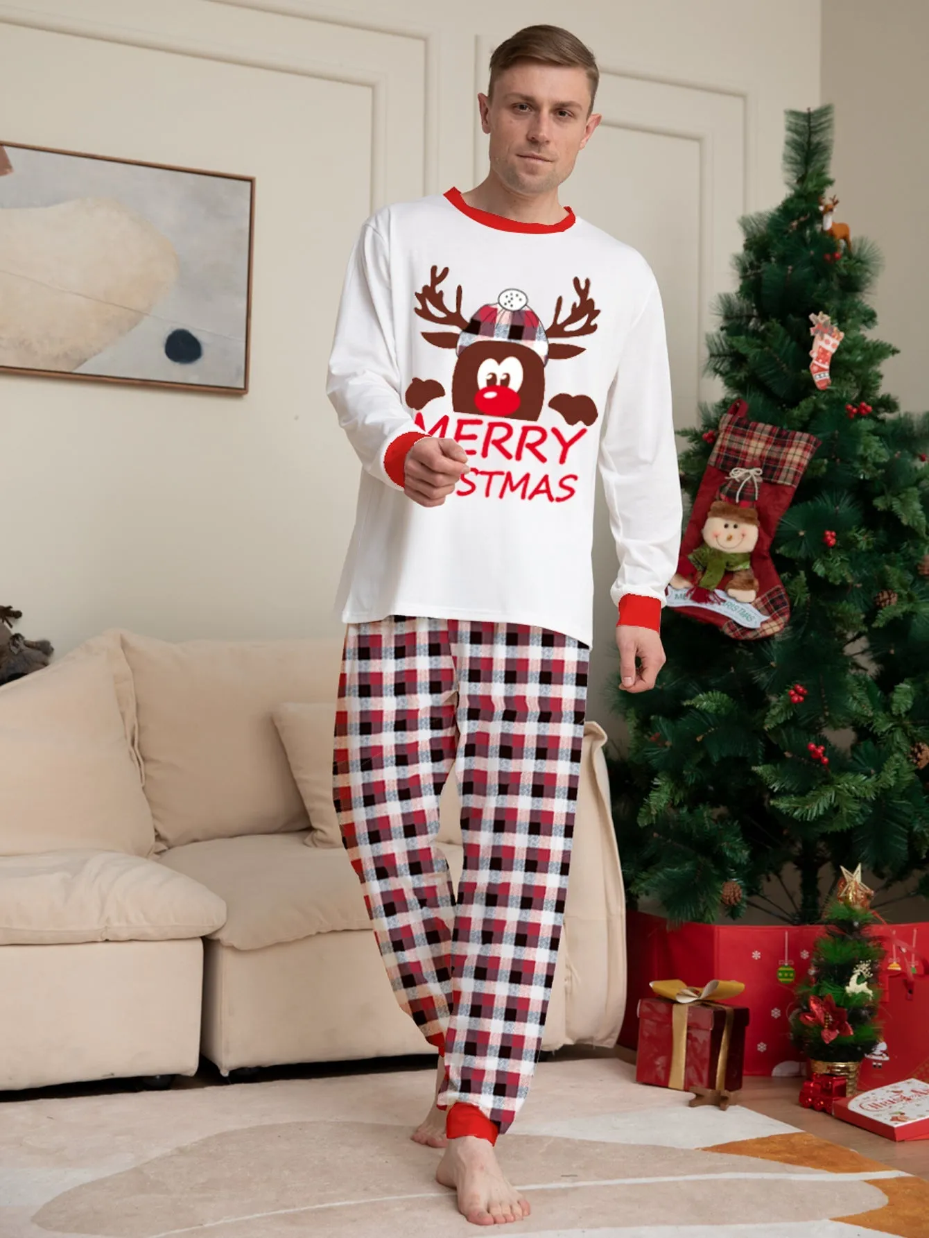 Merry Christmas Printed Family Matching Christmas Pajamas Sets