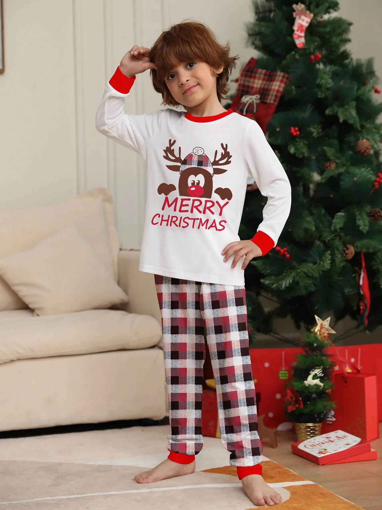 Merry Christmas Printed Family Matching Christmas Pajamas Sets