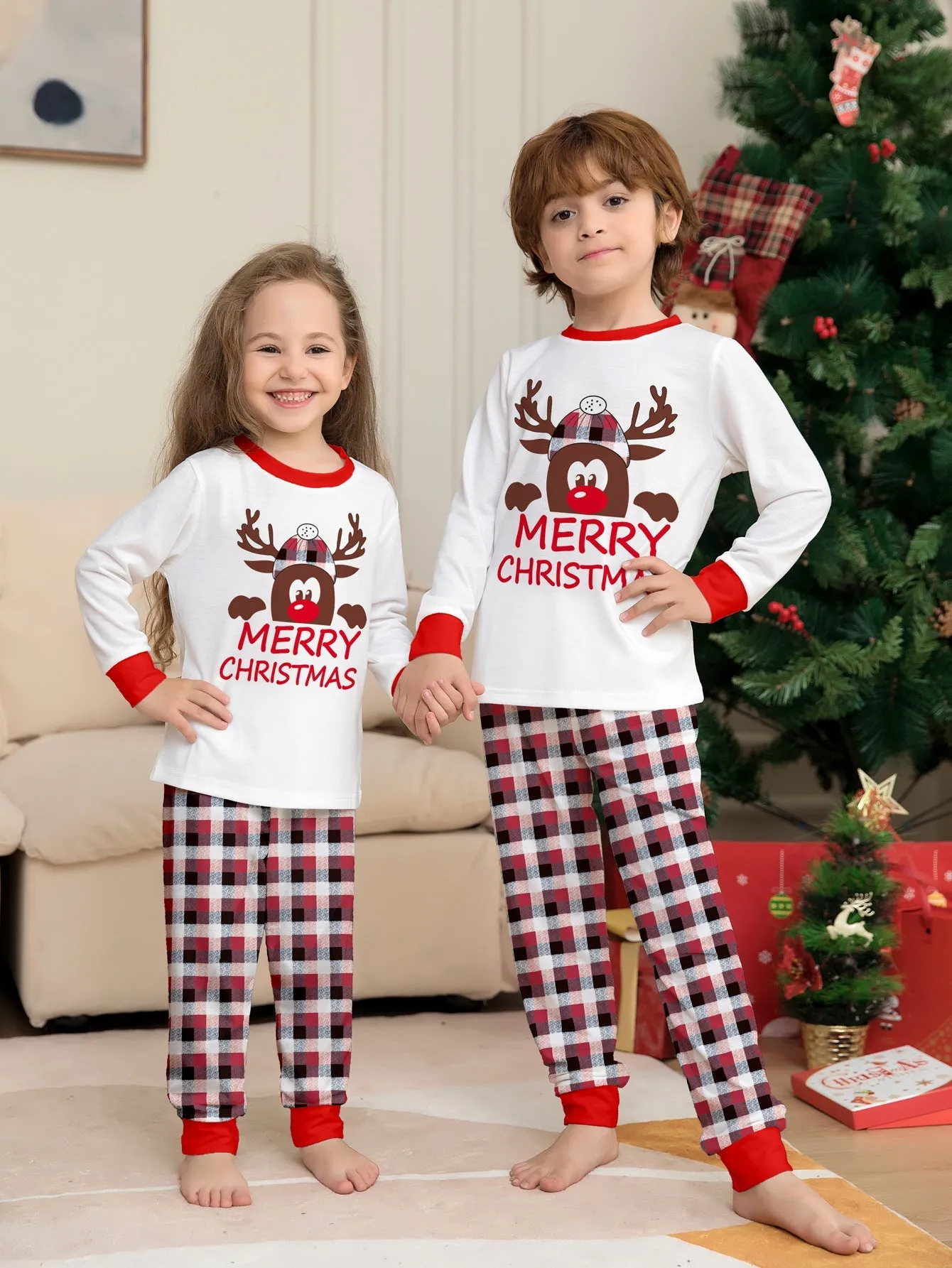 Merry Christmas Printed Family Matching Christmas Pajamas Sets